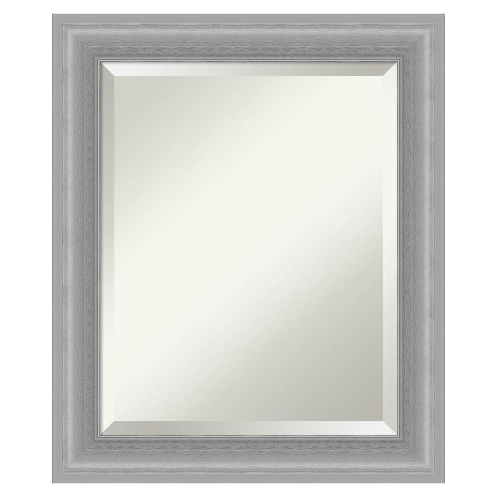 Amanti Art DSW4960739 Peak 20.5-in x 24.5-in Framed Rectangle Bathroom Vanity Mirror ( Silver )