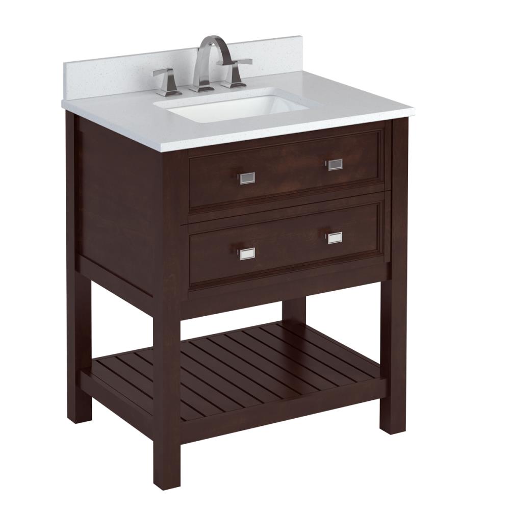 allen + roth Canterbury 30-in Mahogany Undermount Single Sink Bathroom ...