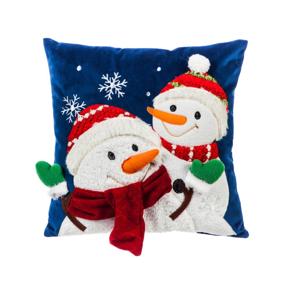 Christmas Snowman Landscaping Christmas Tree Bell Throw Pillow