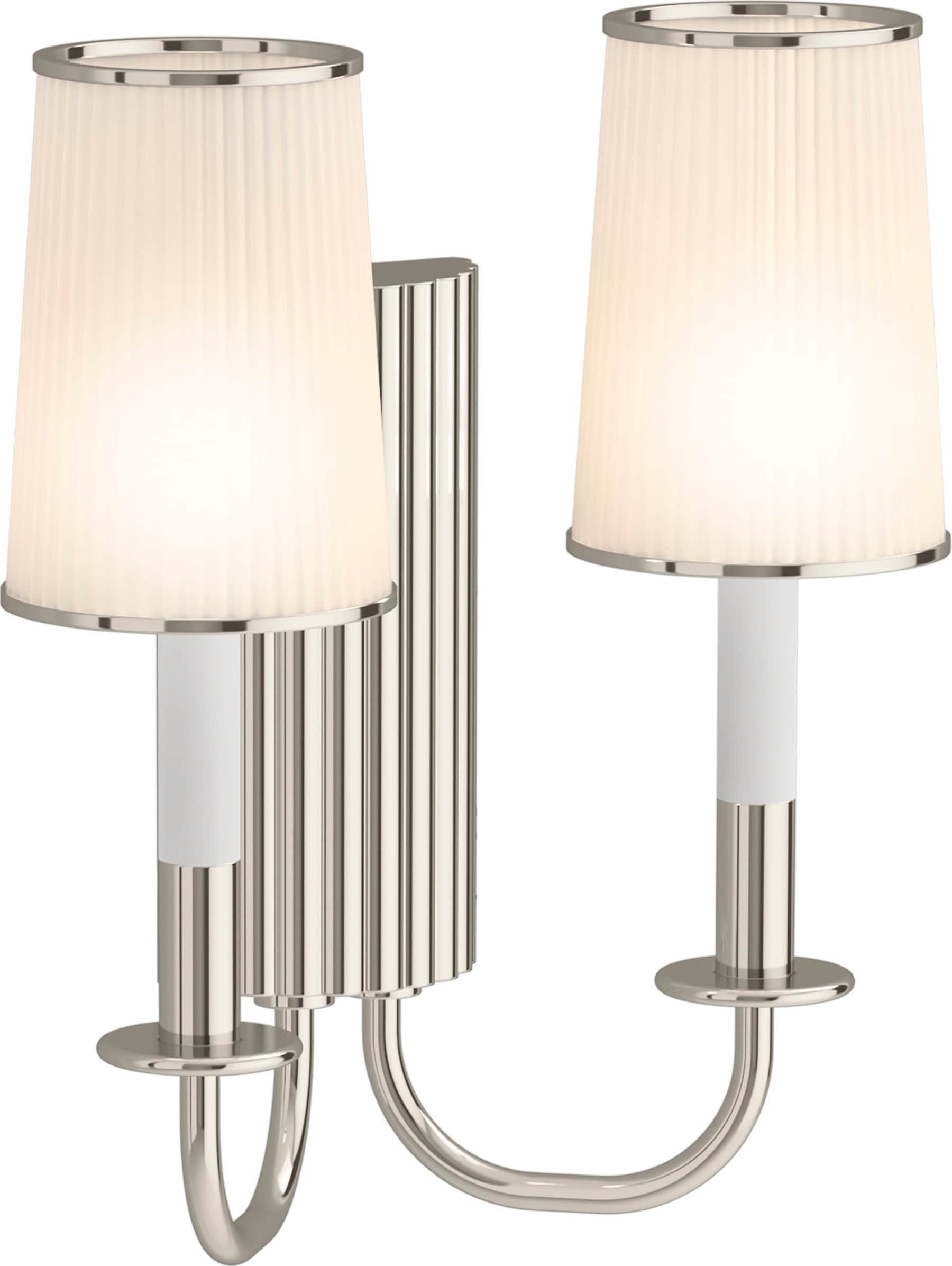 KOHLER 28544-SC02-SNL Tresdoux 13-in W 2 -Light Polished Nickel Wall Sconce