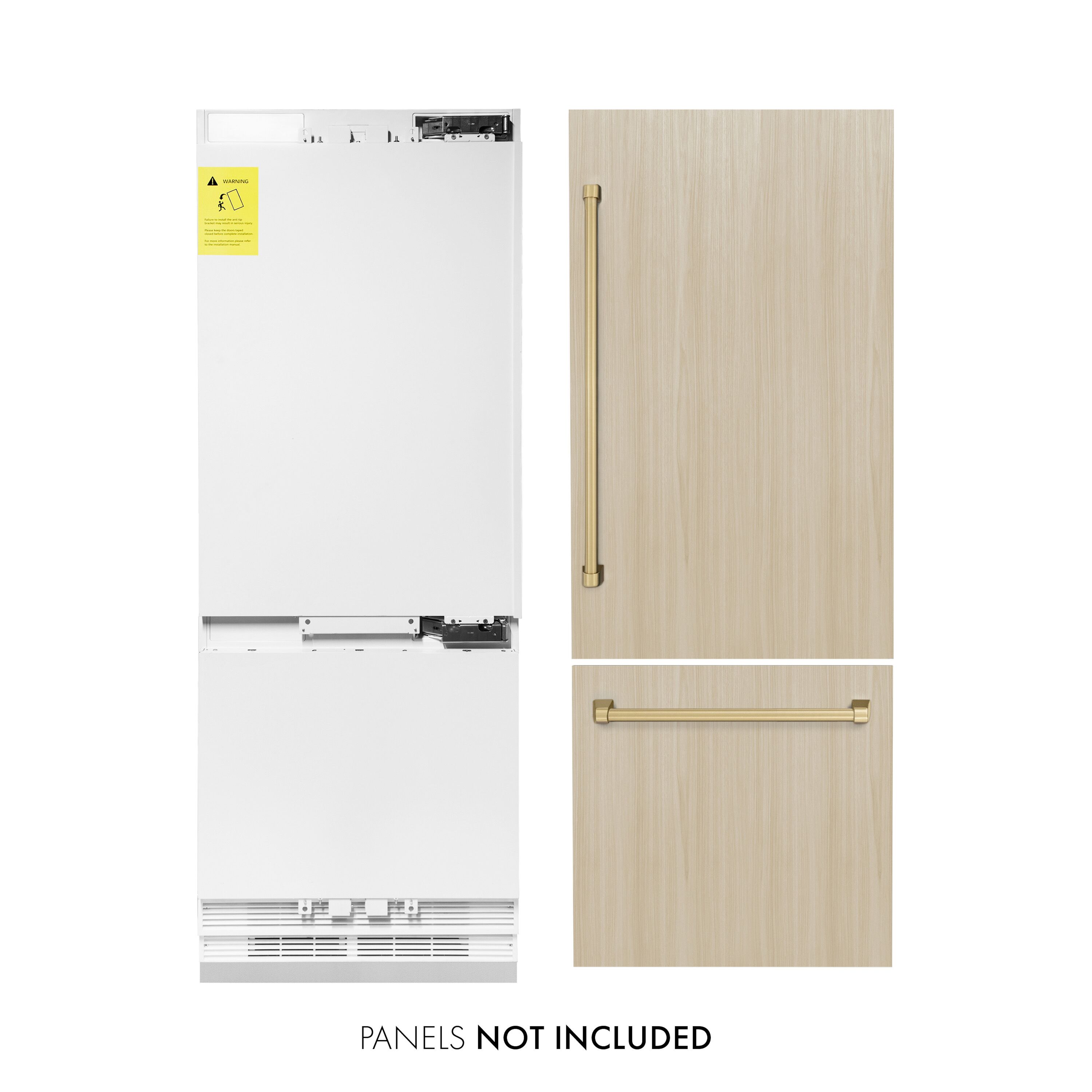 ZLINE KITCHEN & BATH RBIVZ-30-CB 16.1-cu ft Counter-Depth Built-In Bottom-Freezer Refrigerator with Ice Maker ( Panel-Ready ) ENERGY STAR Certified