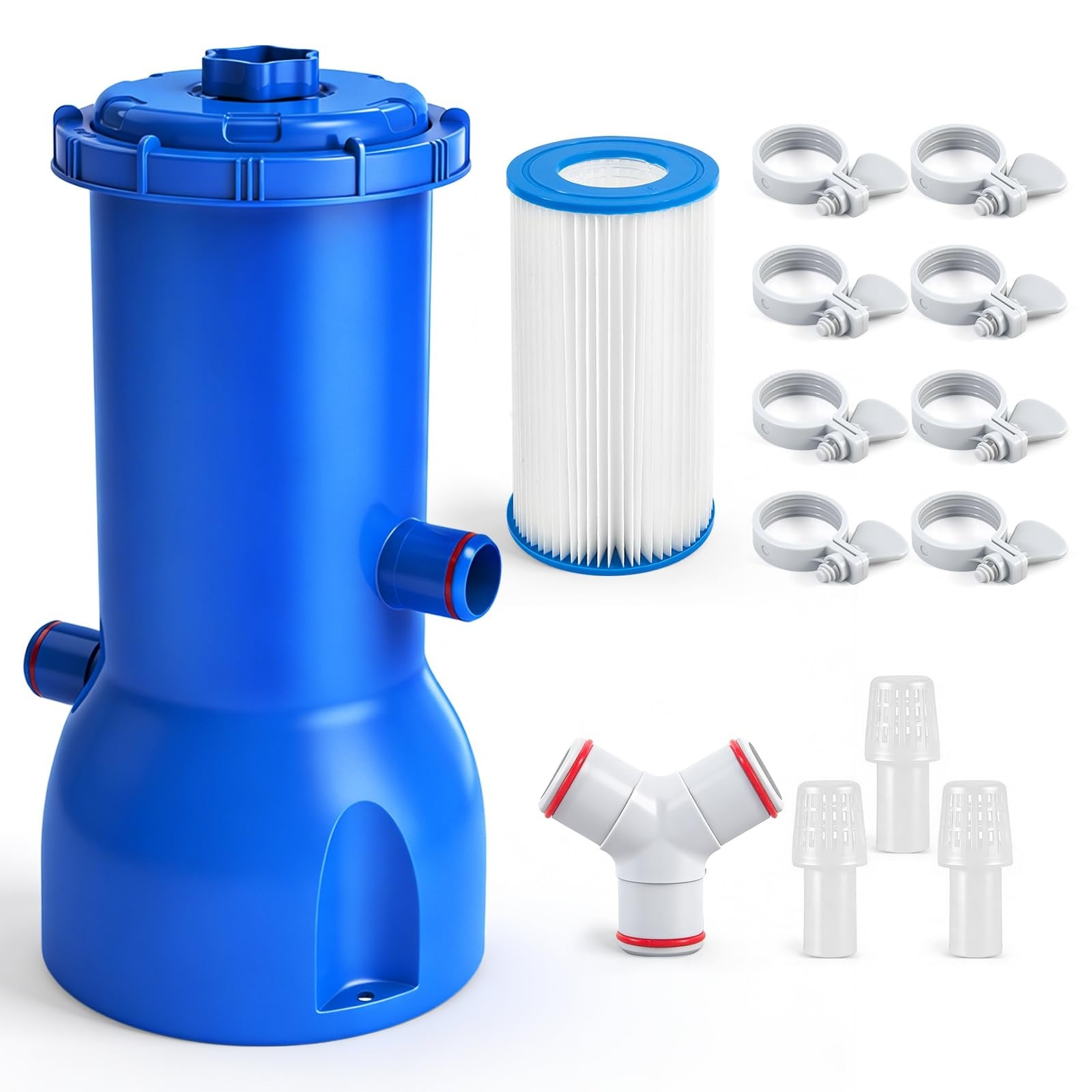 Anqtovp  Above Ground Pool Filter Pump 1000 GPH Cartridge Filtration System ETL Certified GFCI Protection for Pools 1 Piece