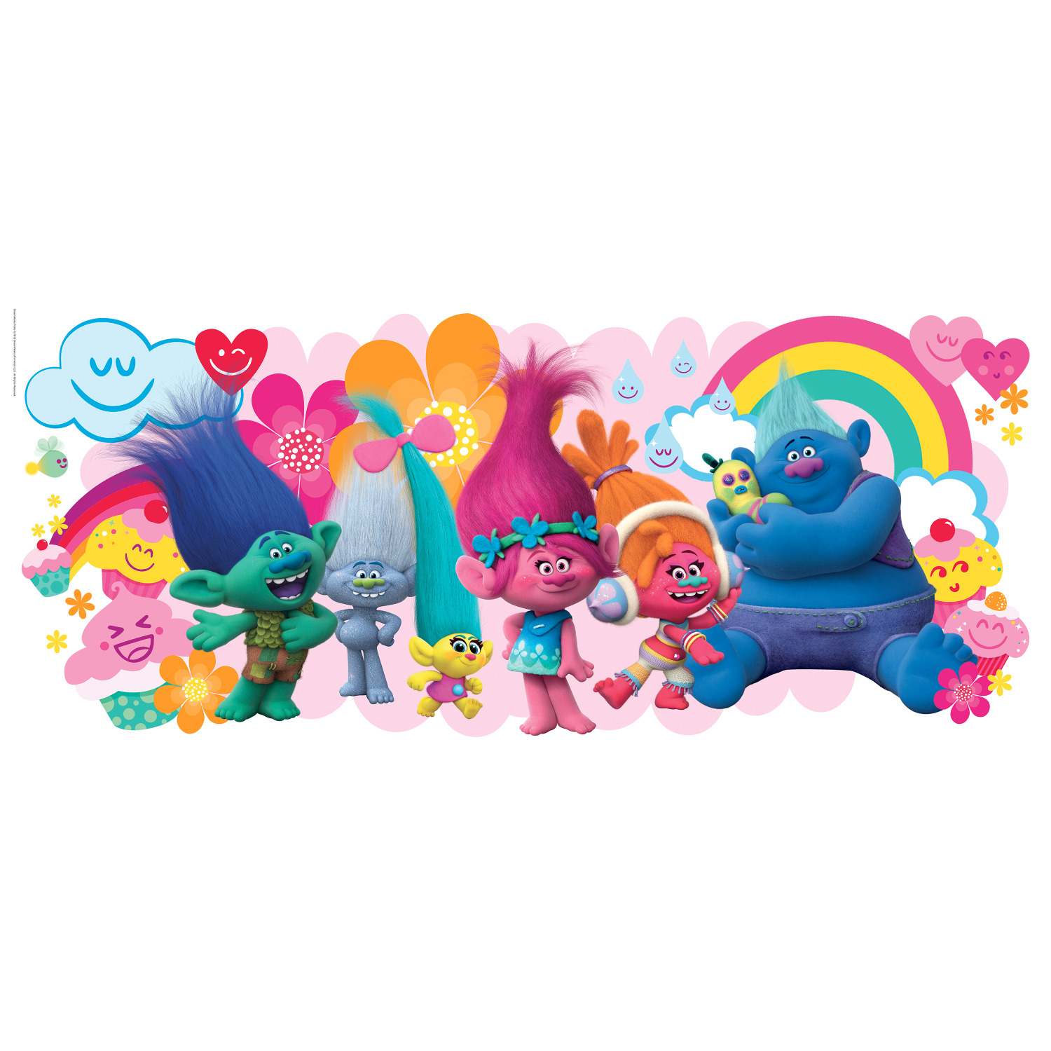 Princess Poppy and Friends Reusable Glitter Wall Mural