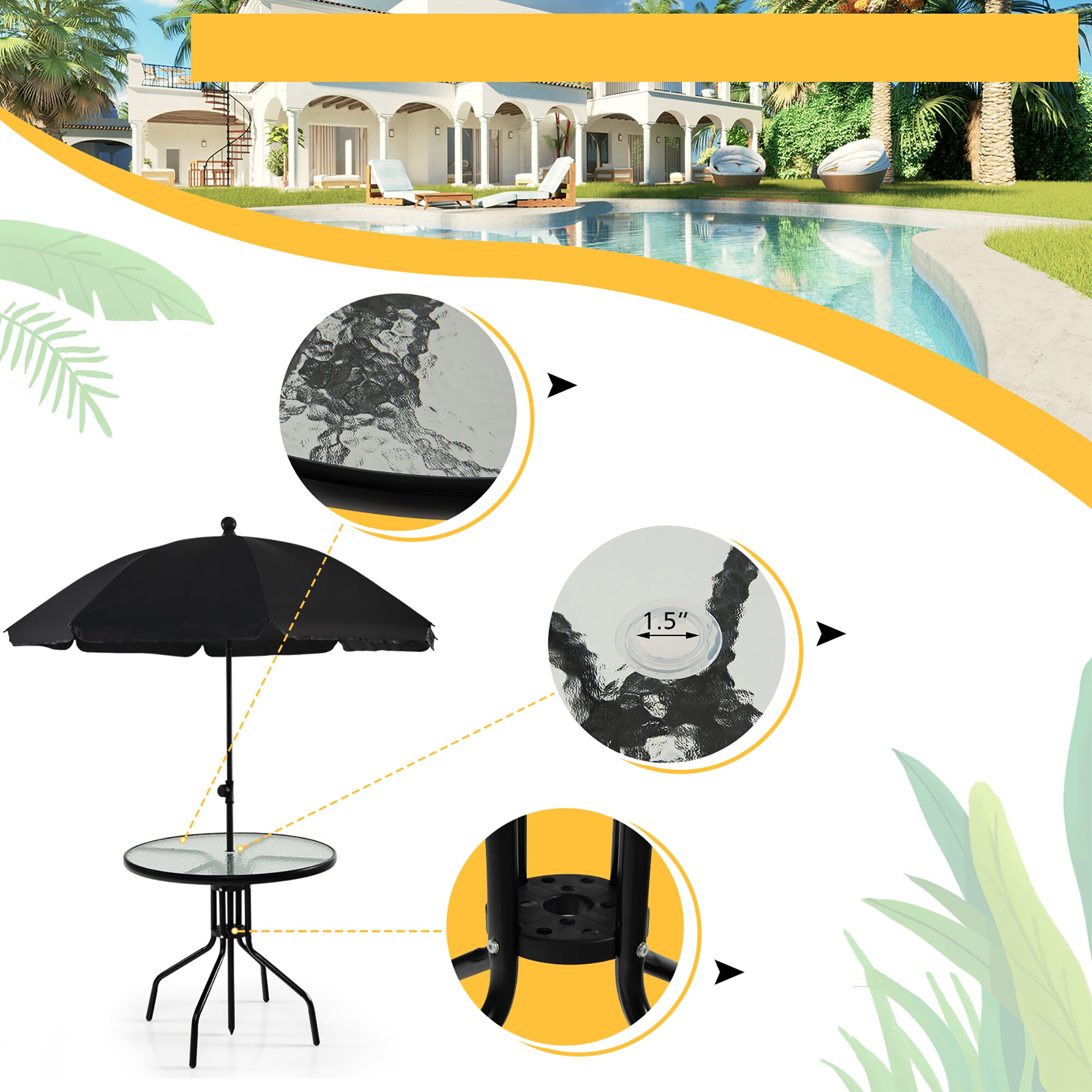 Costway NP10472GR Patio-Dining-Sets - View #8