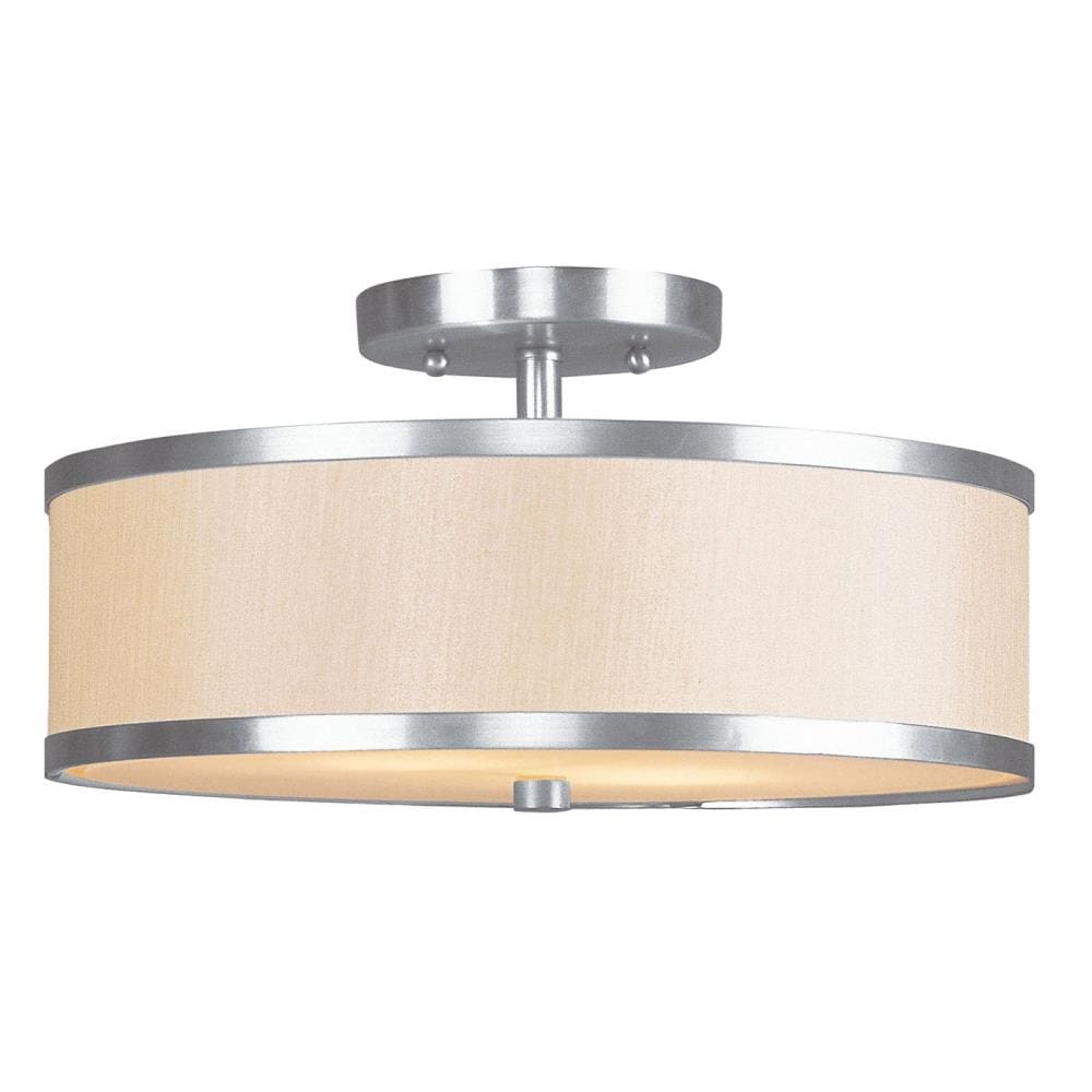 Livex Lighting 6344-91 Park Ridge 1-Light Brushed Nickel Semi mount light