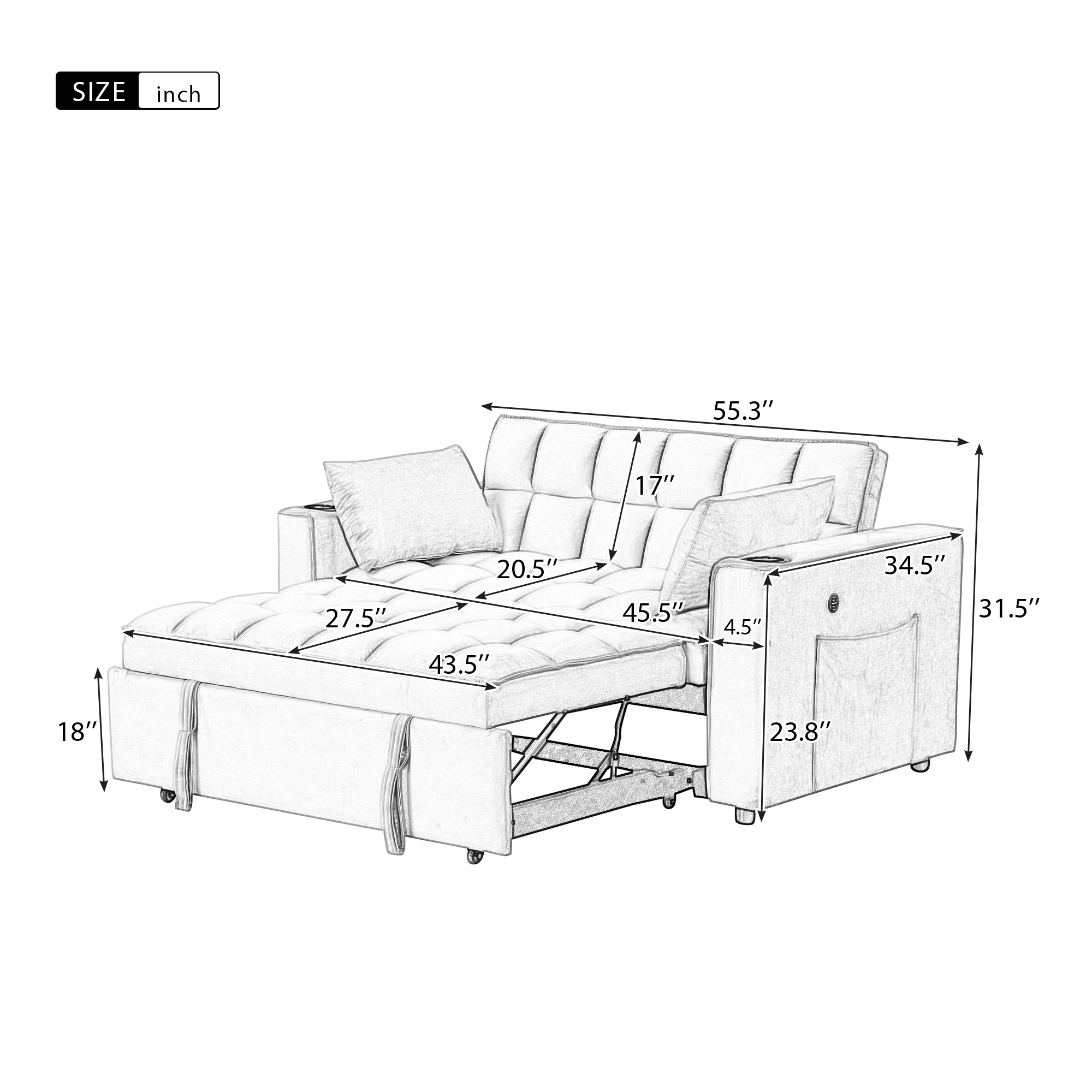 Clihome CMCH-W75PI Sofas-Loveseats - View #12