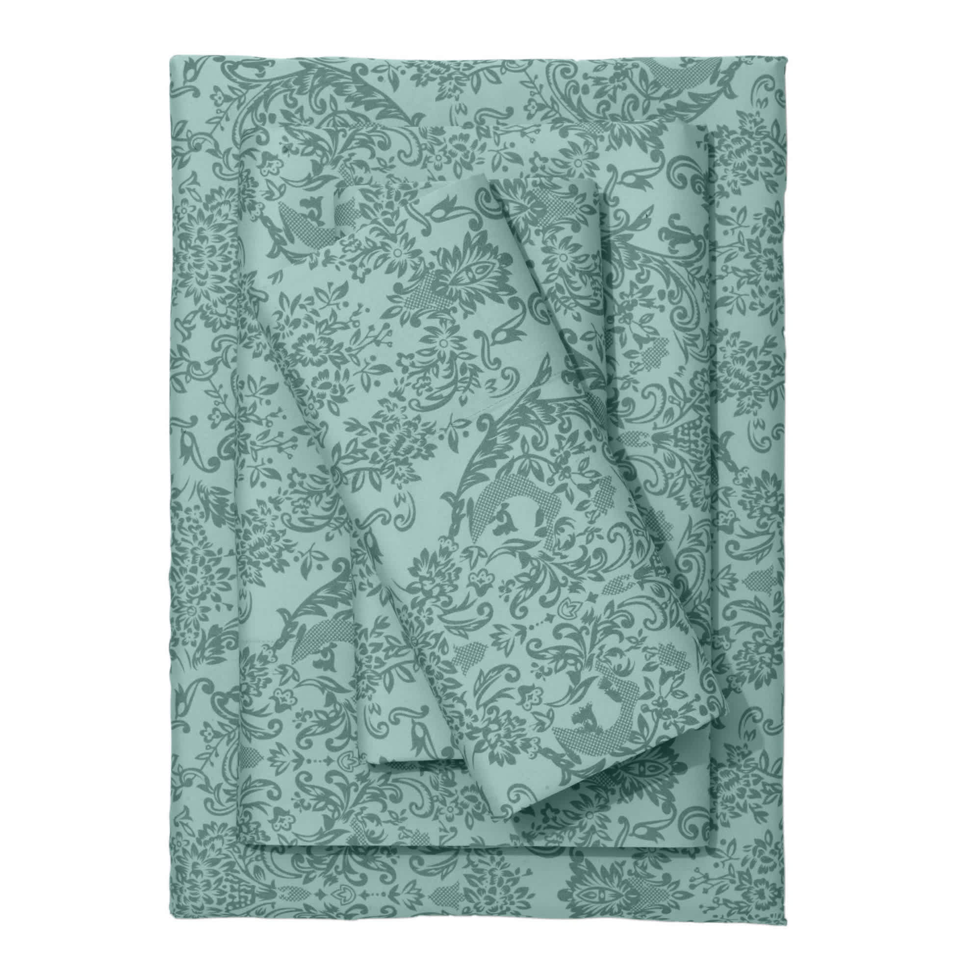 BrylaneHome 196391004915 Printed Damask 6 Piece Sheet Set