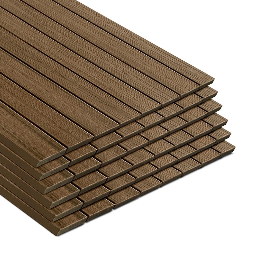 Trex HG010616TS48 Transcend 1-in x 6-in x 16-ft Havana Gold Square Composite Deck board 48 -Pack