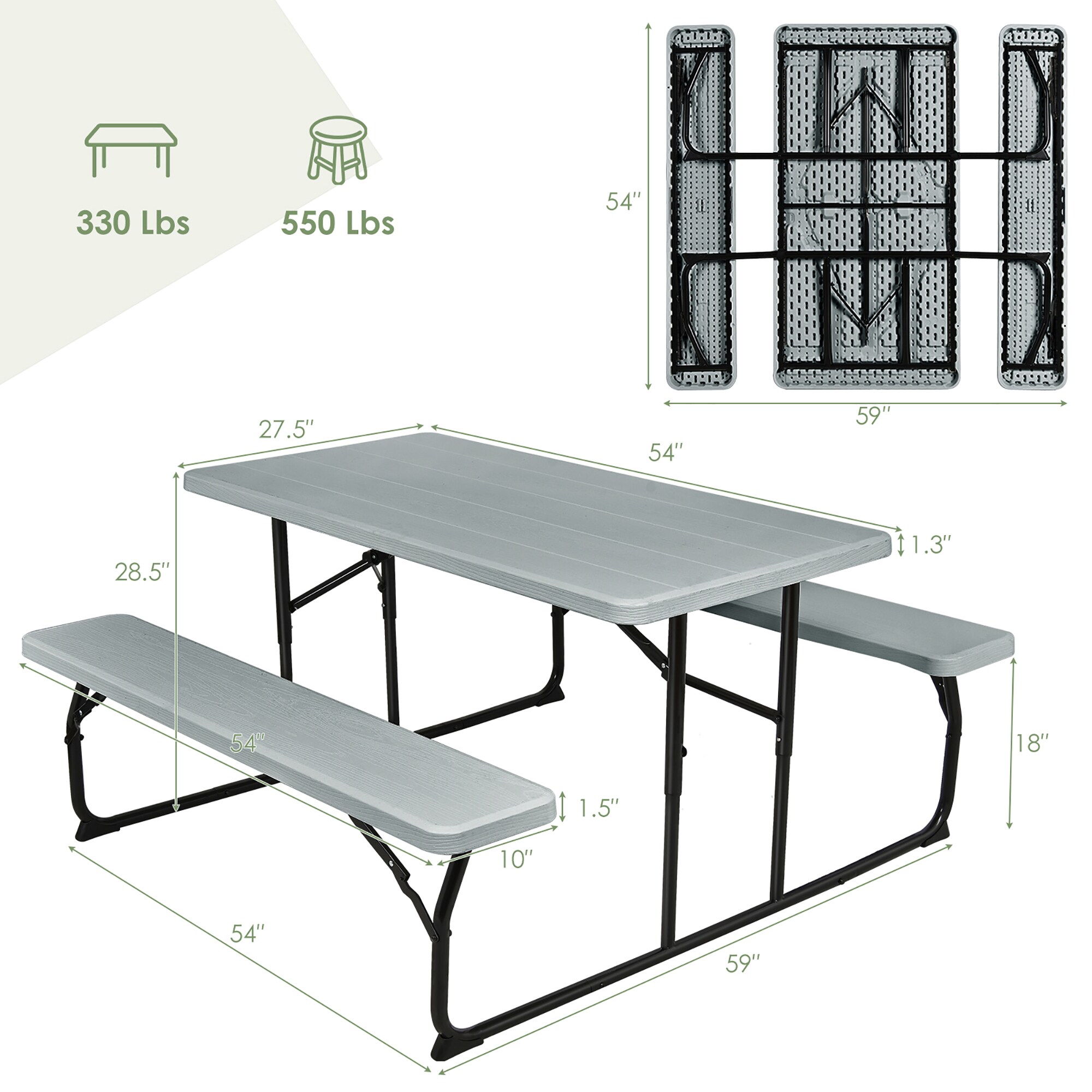 Costway OP70672GR benches - View #9