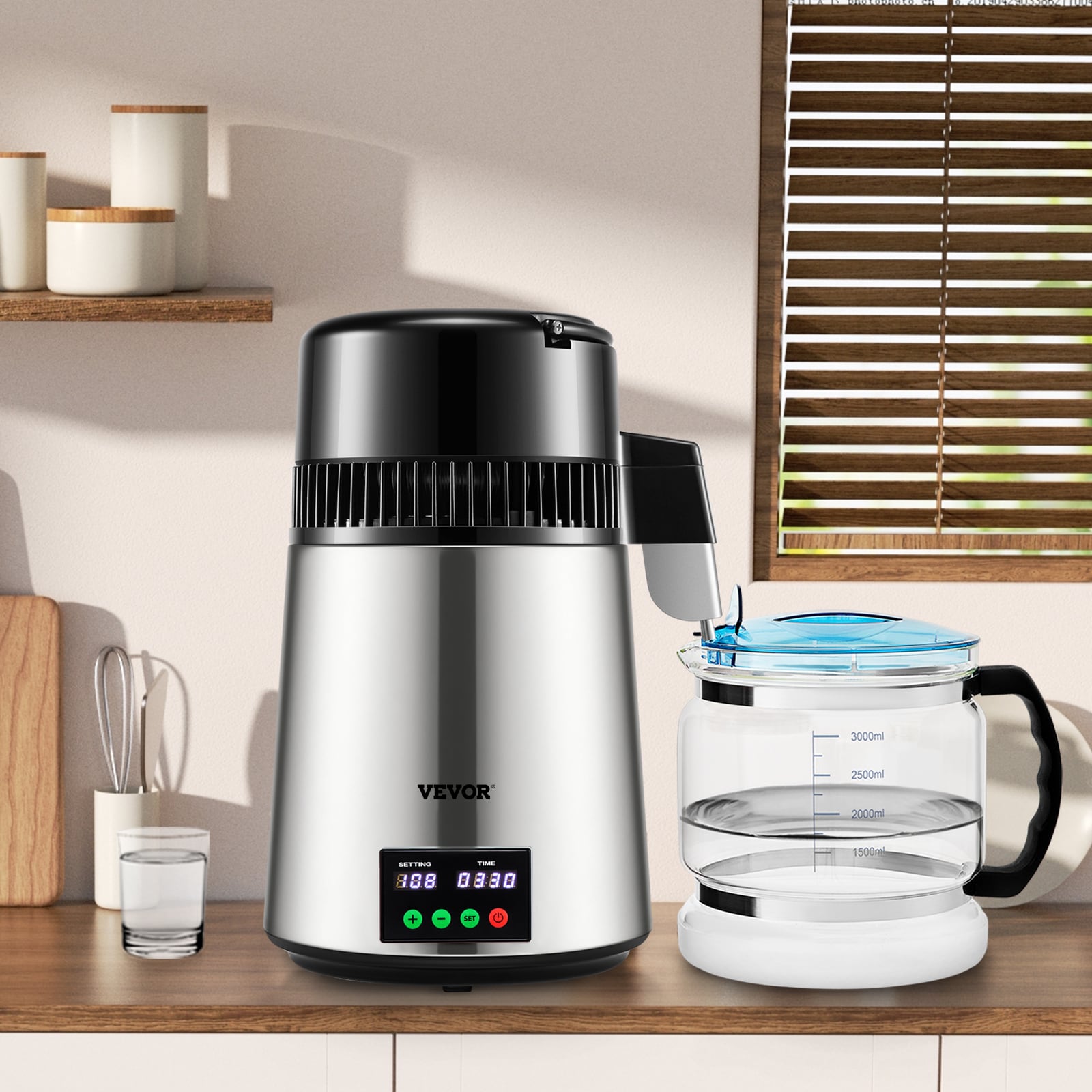 VEVOR 750 W 0.3 Gal/H Water Distiller Black 1-Cup Corded Digital Electric Kettle with Automatic Shut-Off D1LH1LH4L110VH647V1 Sansujyuku sansujyuku.com