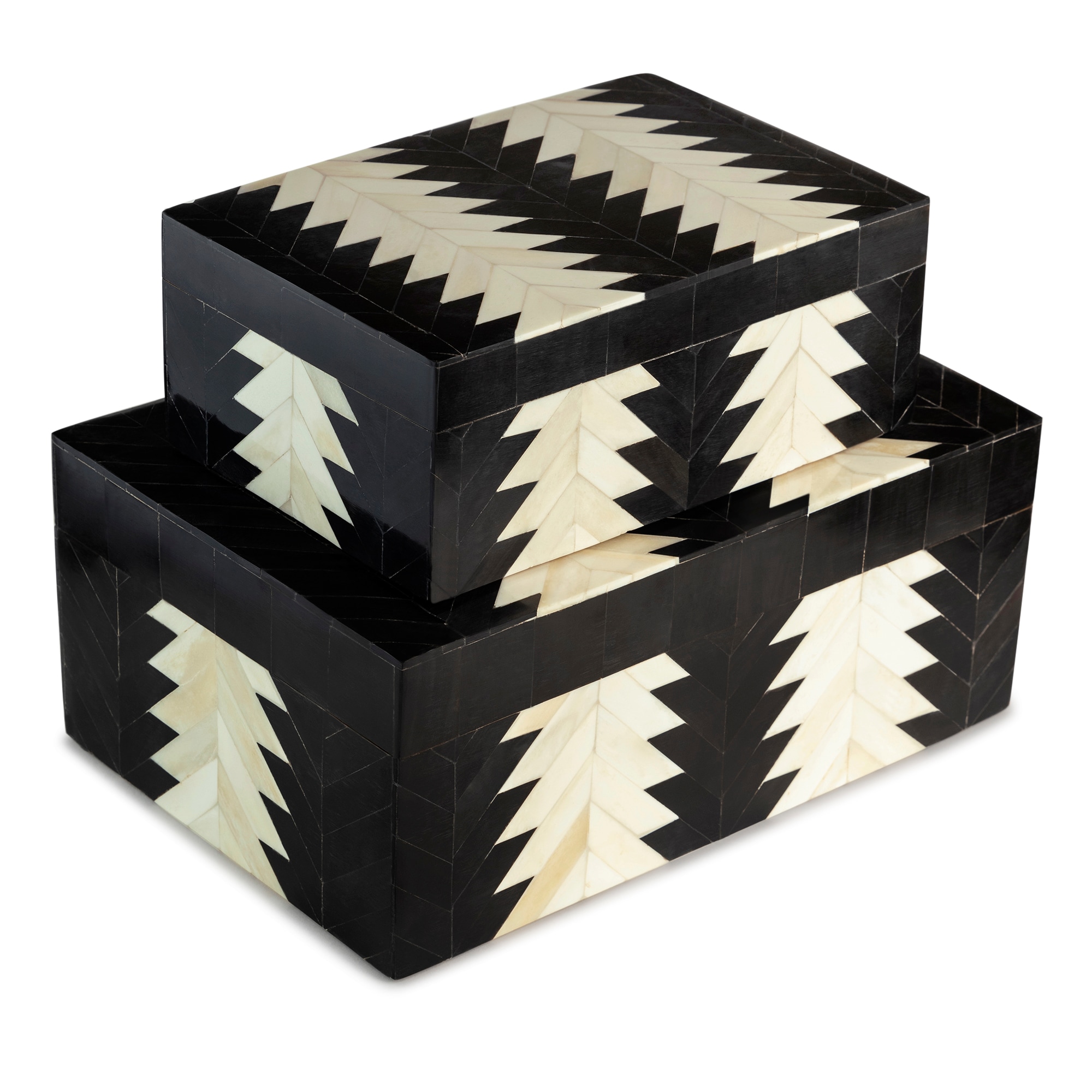 GAURI KOHLI GK61066 Black MDF/Bone Farmhouse Decorative box