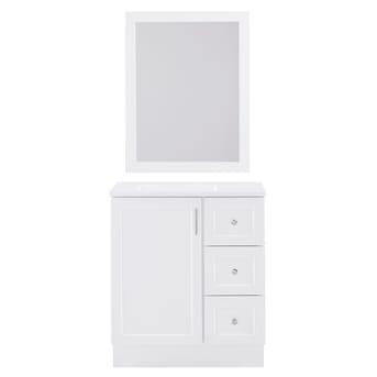 Style Selections Davies 30-in White Single Sink Bathroom Vanity with ...