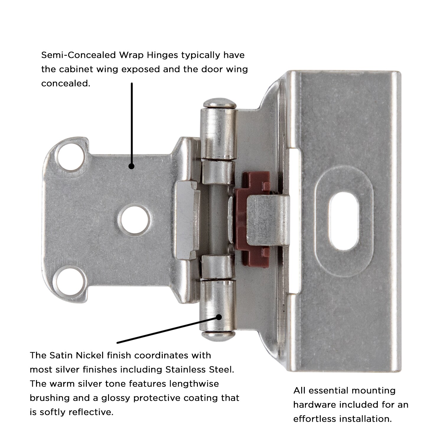 Hickory Hardware P5710F-SN Cabinet-Hinges - View #3