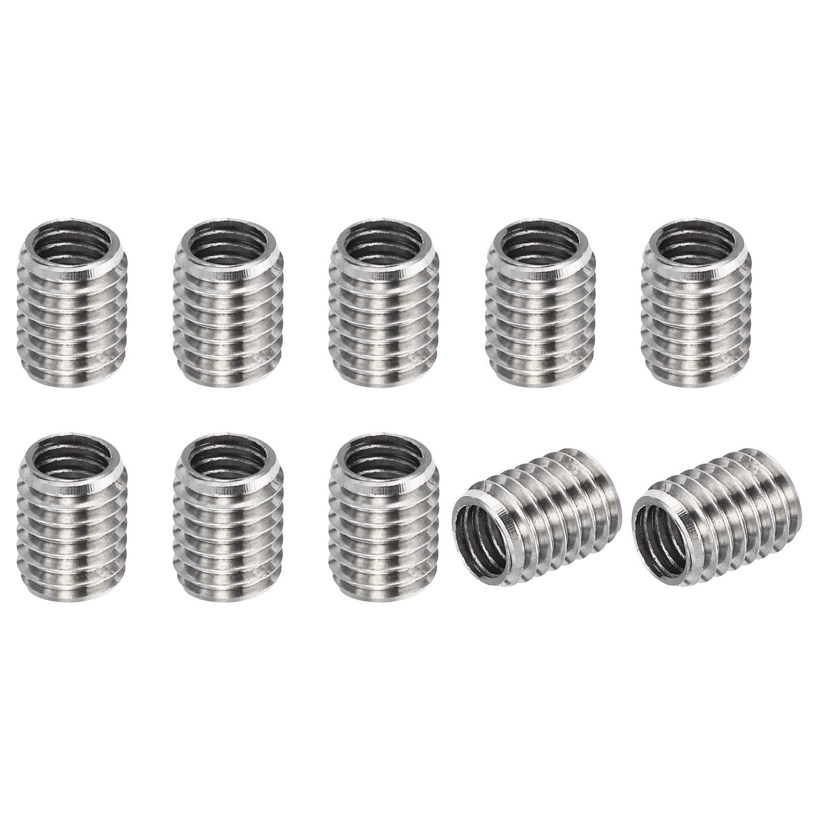 PATIKIL 304 Stainless Steel Thread Adapters Sleeve Reducing Nut 10pcs M8x1.25 Male to M6x1.0 Female Repair Insert Nut Screw Reducer 10mm