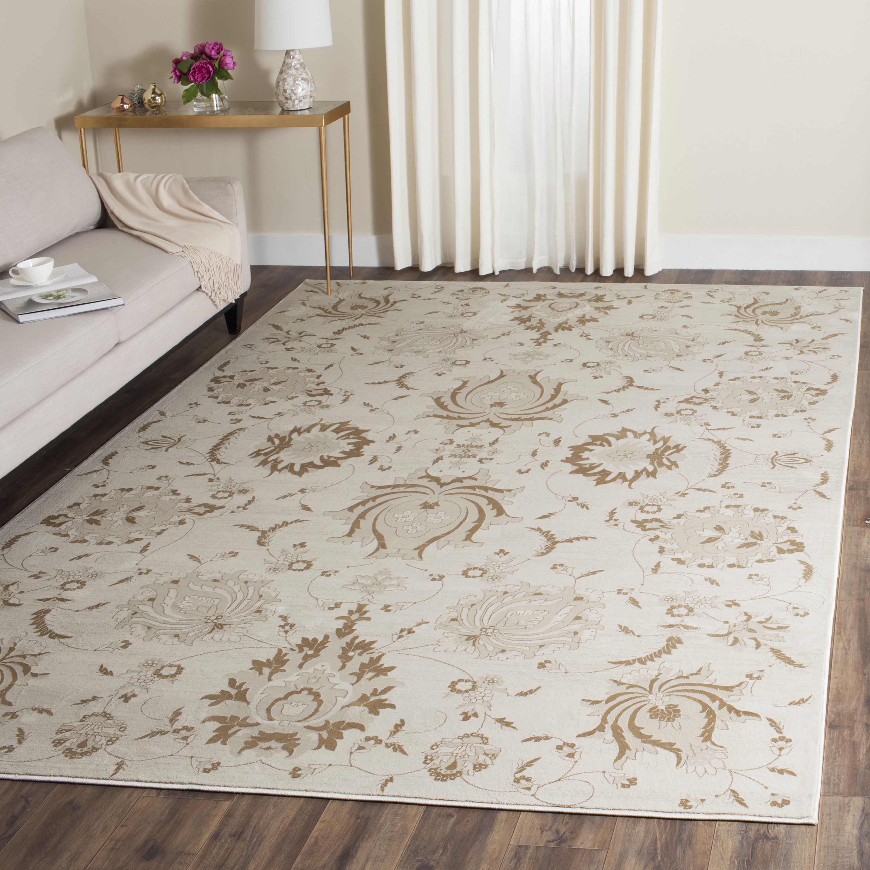 Safavieh VTG579M-9 Vintage Fata 9 x 12 (ft) Loomed Polypropylene Cream/Camel Rectangular Indoor Distressed/Overdyed Vintage Area rug