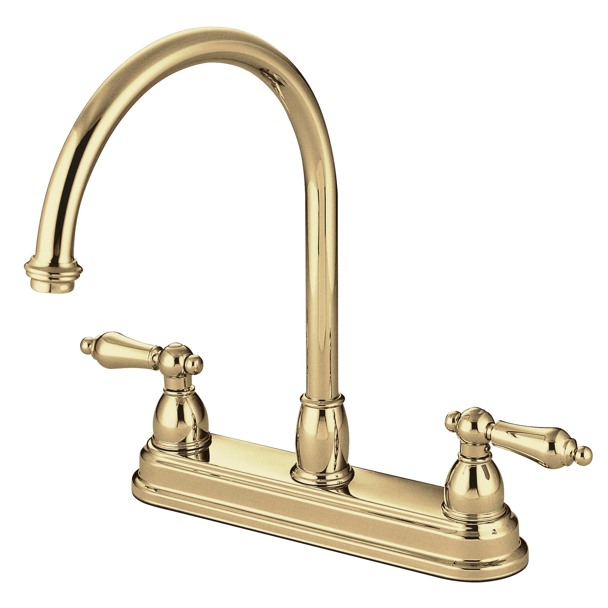 Elements of Design EB3742AL Chicago Polished brass Double Handle Deck-mount Kitchen Faucet ( Deck Plate Included )