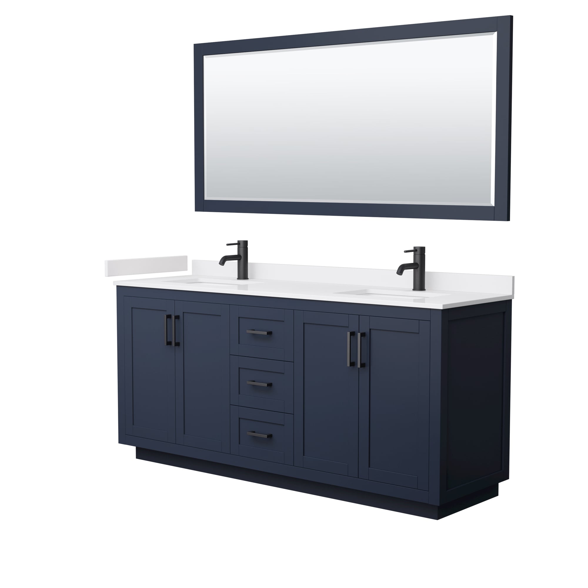 Wyndham Collection WCF292972DBBWCUNSM70 Bath-Vanity-Combo - View #2