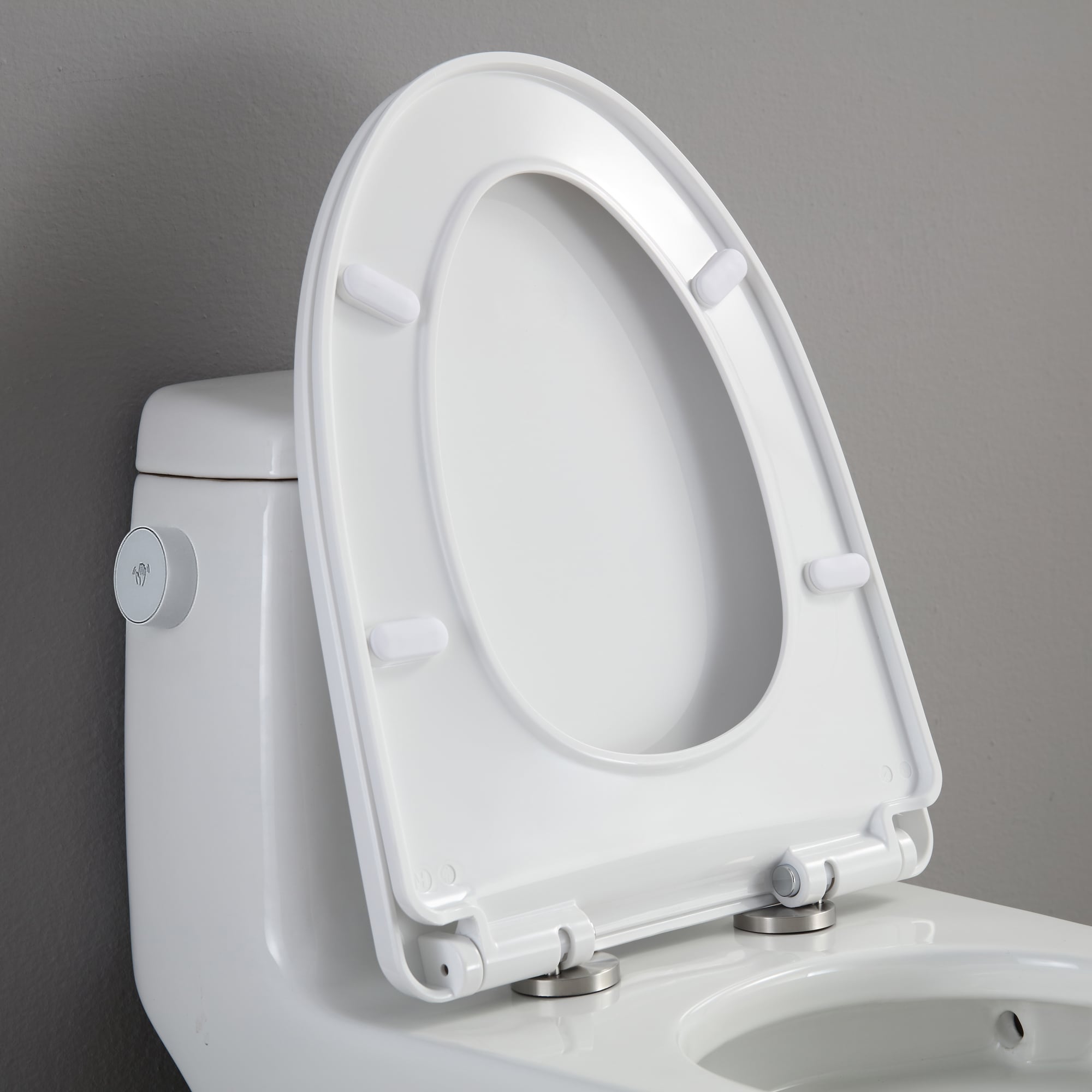 White High Efficiency Dual Flush One-Piece Elongated Toilet