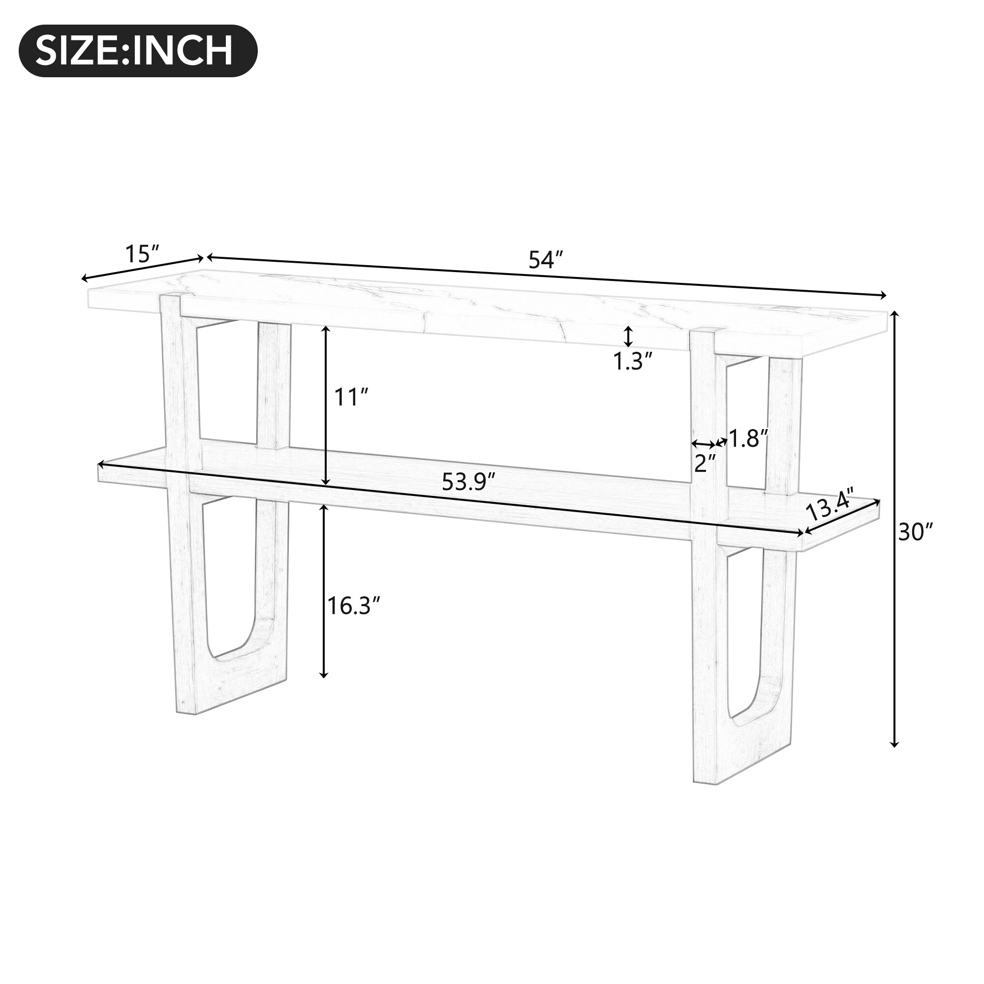 SINOFURN SYA330166WD Console-Sofa-Tables - View #6