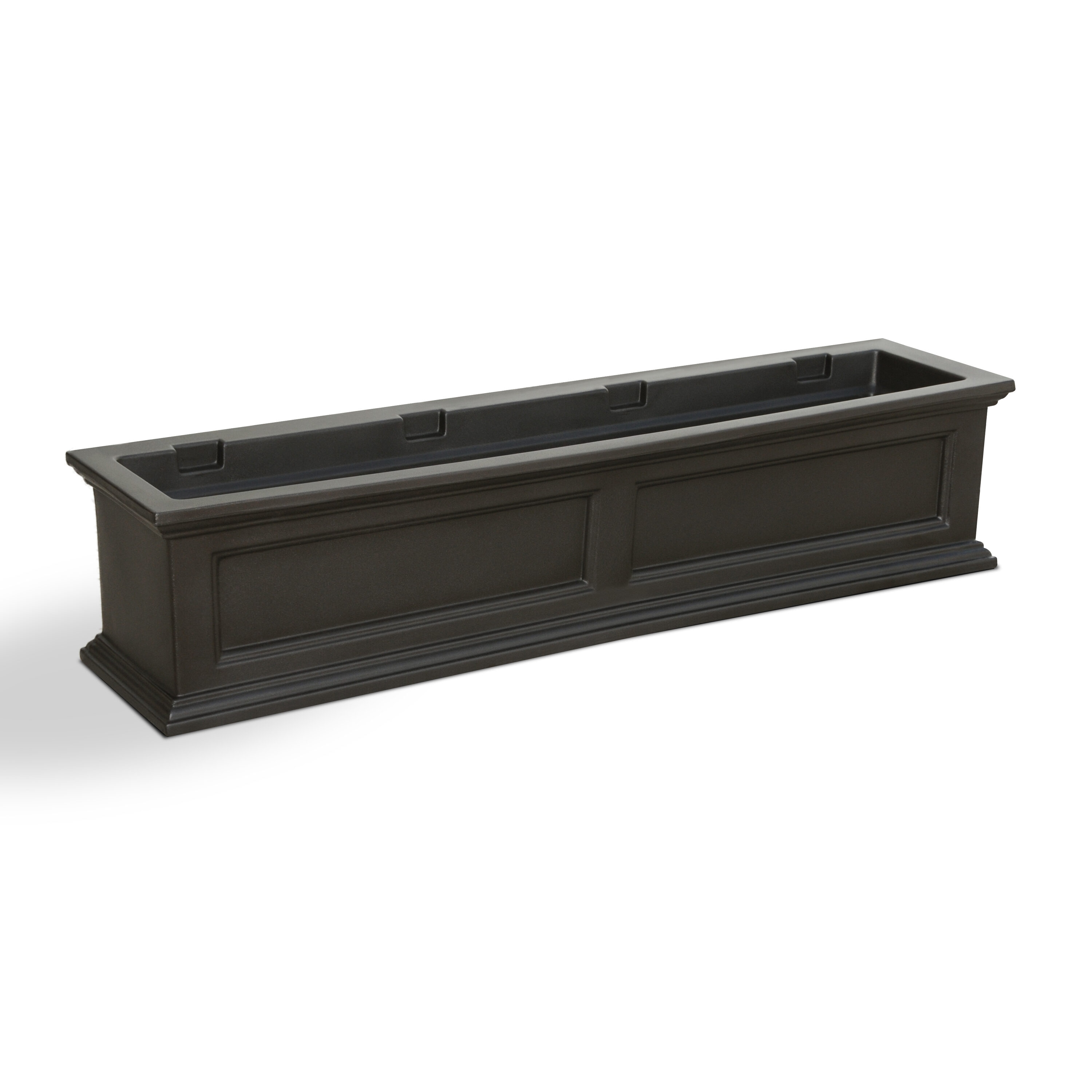 Mayne Rectangle 11-in W Large Brown Resin Outdoor Window Box With ...