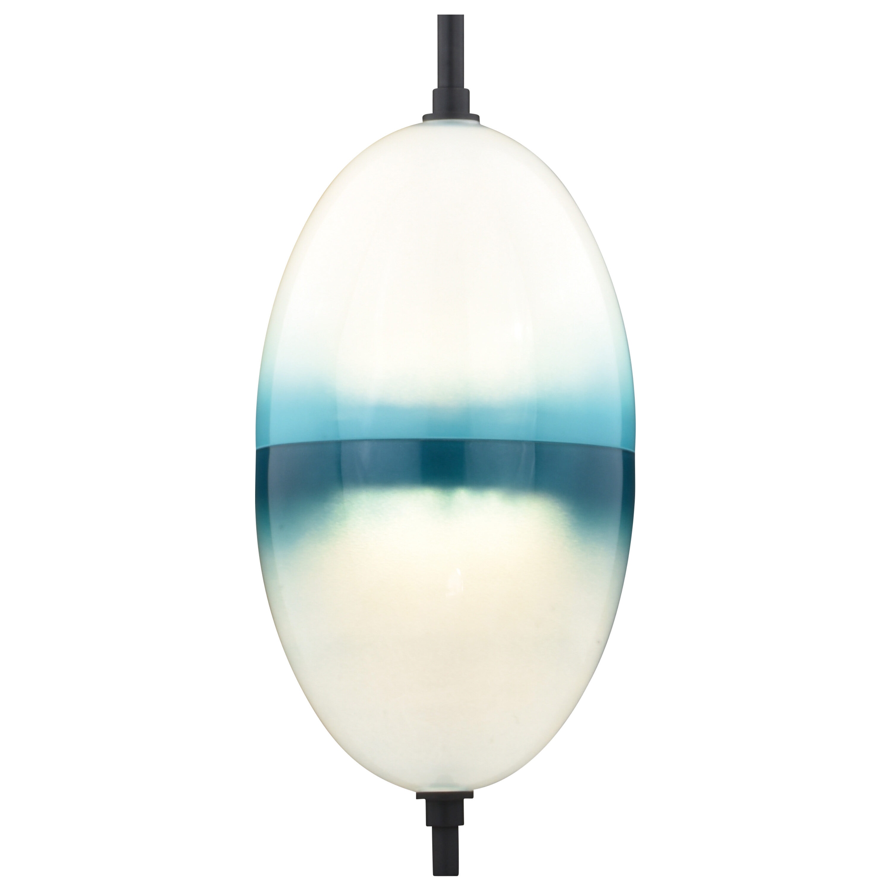 Somerset Oil Rubbed Bronze Mini Pendant with Blue and White Glass
