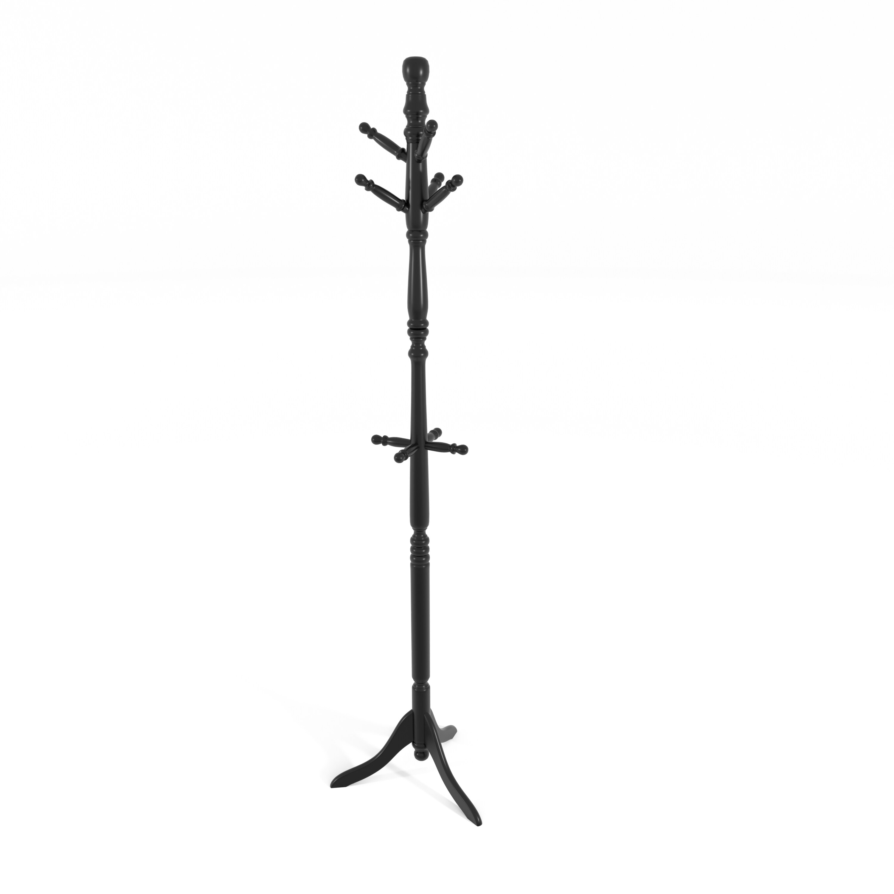 Furniture of America IDF-AC6211BK Kildrum Black 10-Hook Coat Stand