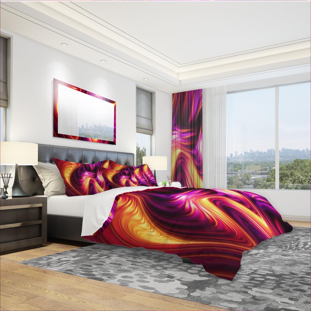 Designart BED3066-K N/AN/A 3 -Piece Pink King Duvet cover Set