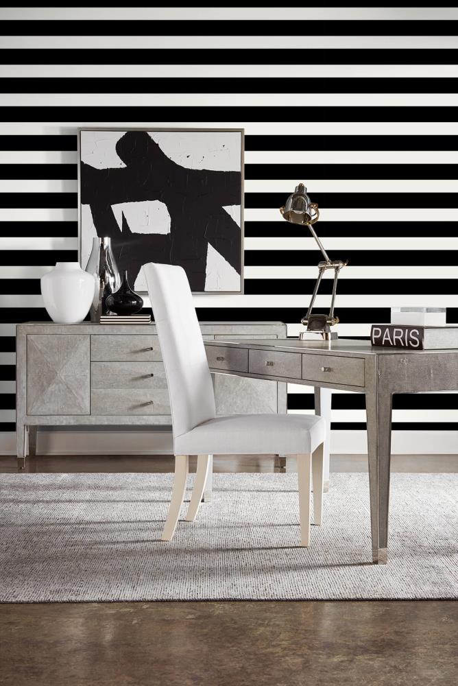 NextWall Luxe Haven 40.5-sq ft Black and White Vinyl Stripes Self ...