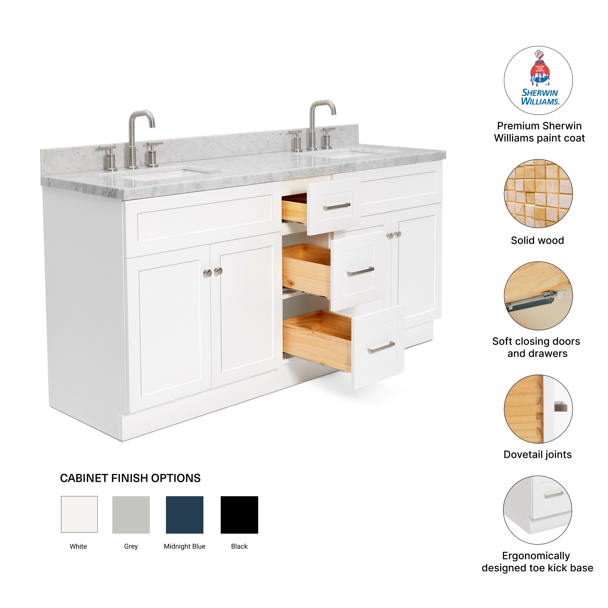 ARIEL F073DCWRVOWHT Bath-Vanity-Combo - View #4