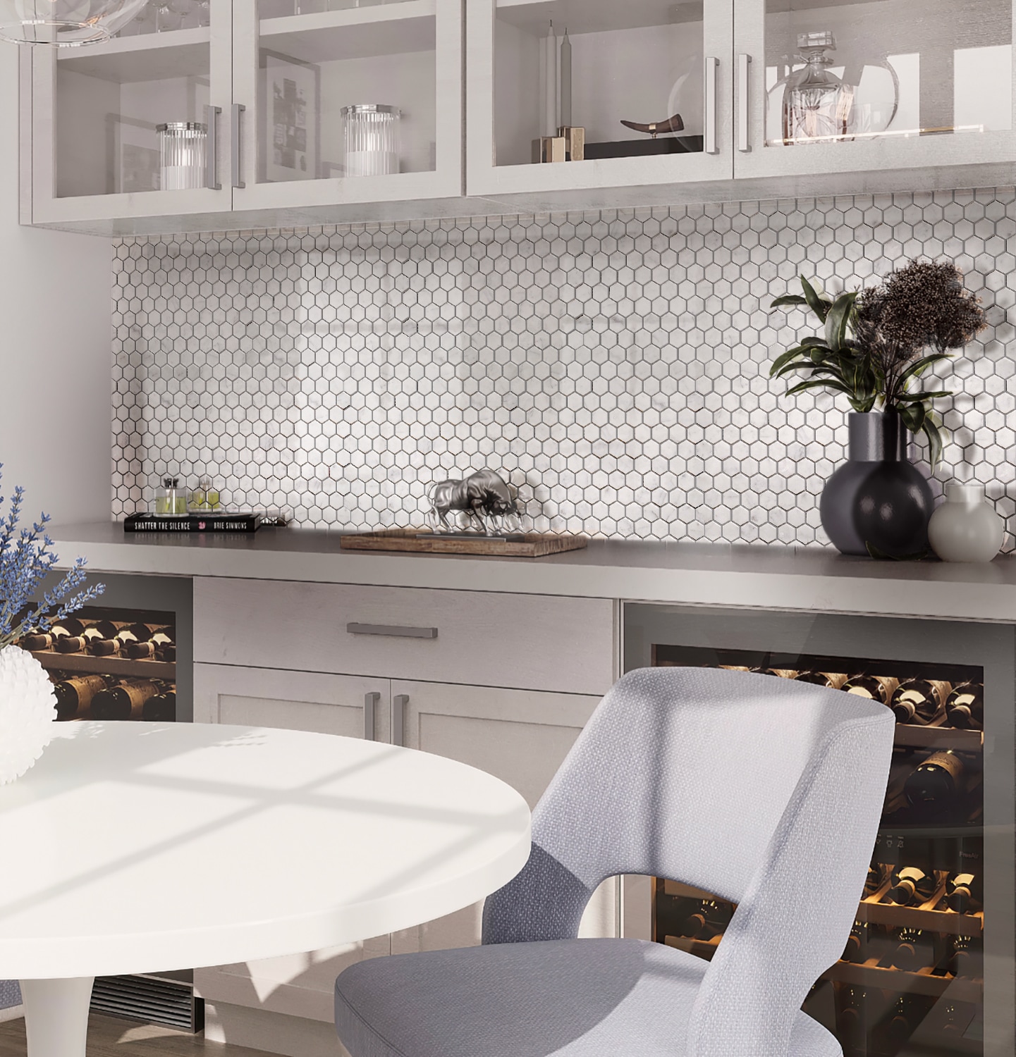 Apollo Tile Heritage White 12-in x 12-in Polished Natural Stone Marble Hexagon Floor and Wall Tile (4.55-sq. ft/ Carton)