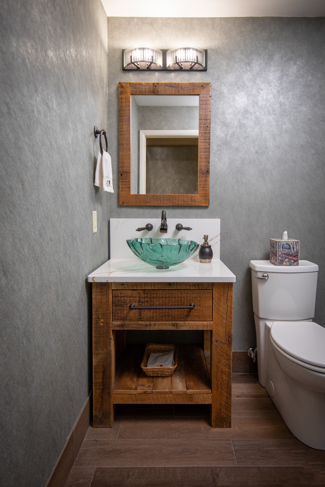 Green Textured Glass Above-Counter Round Vessel Sink