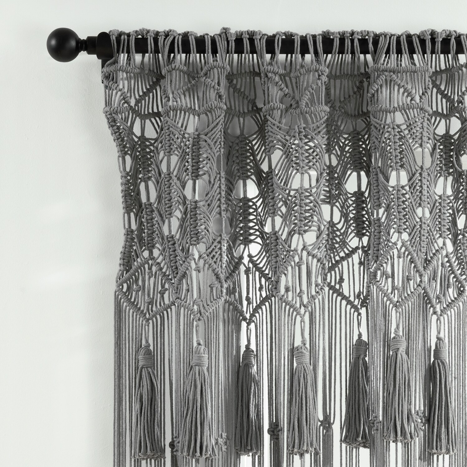 Lush Decor 84-in Gray Sheer Rod Pocket Single Curtain Panel in the Curtains  & Drapes department at