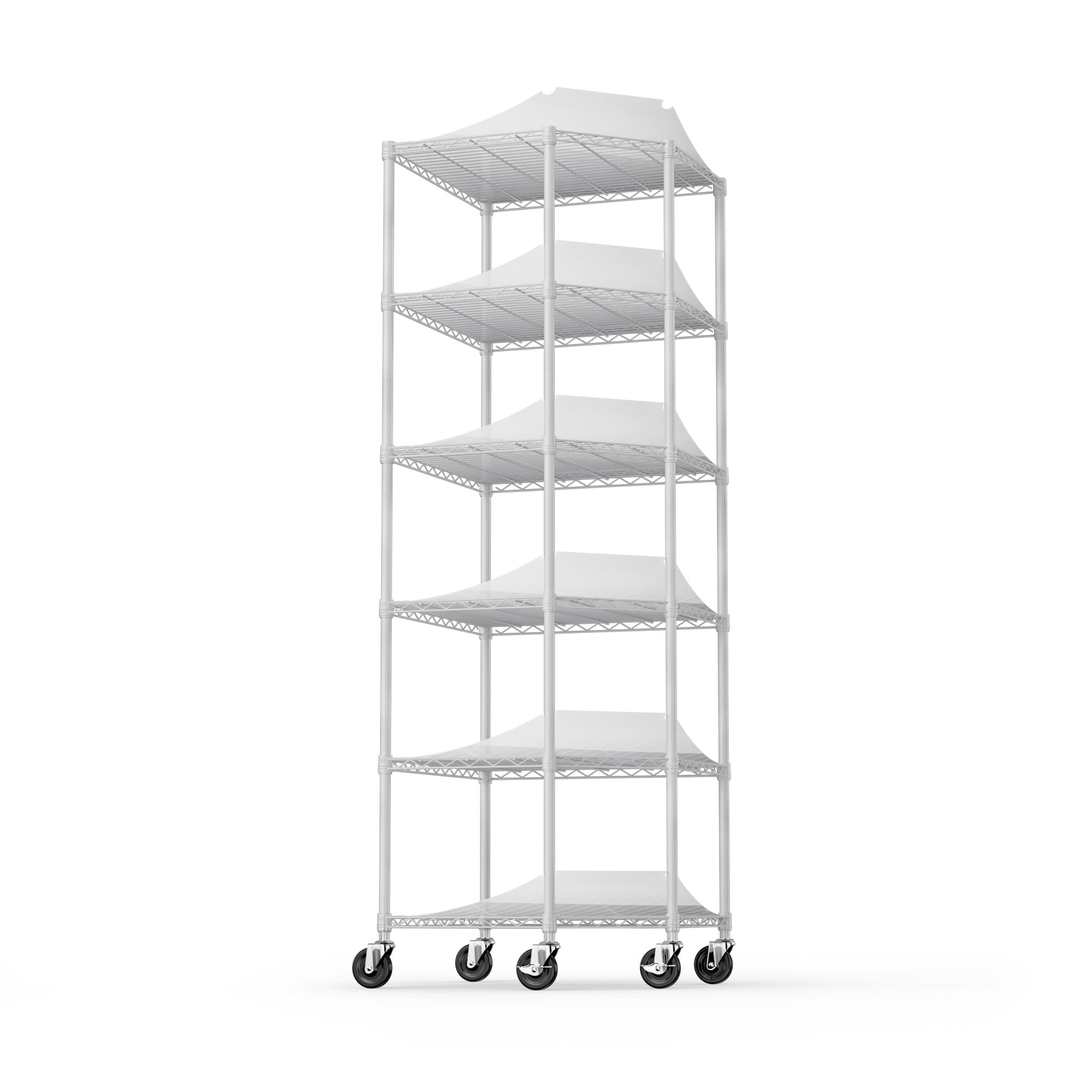 Kahomvis LIKE-QPS4-005 Steel Heavy Duty 6 -Tier Utility shelving unit ( 27-in W x 27-in D x 82-in H ) ( White , ( 350-lb lbs. Capacity Per Shelf )