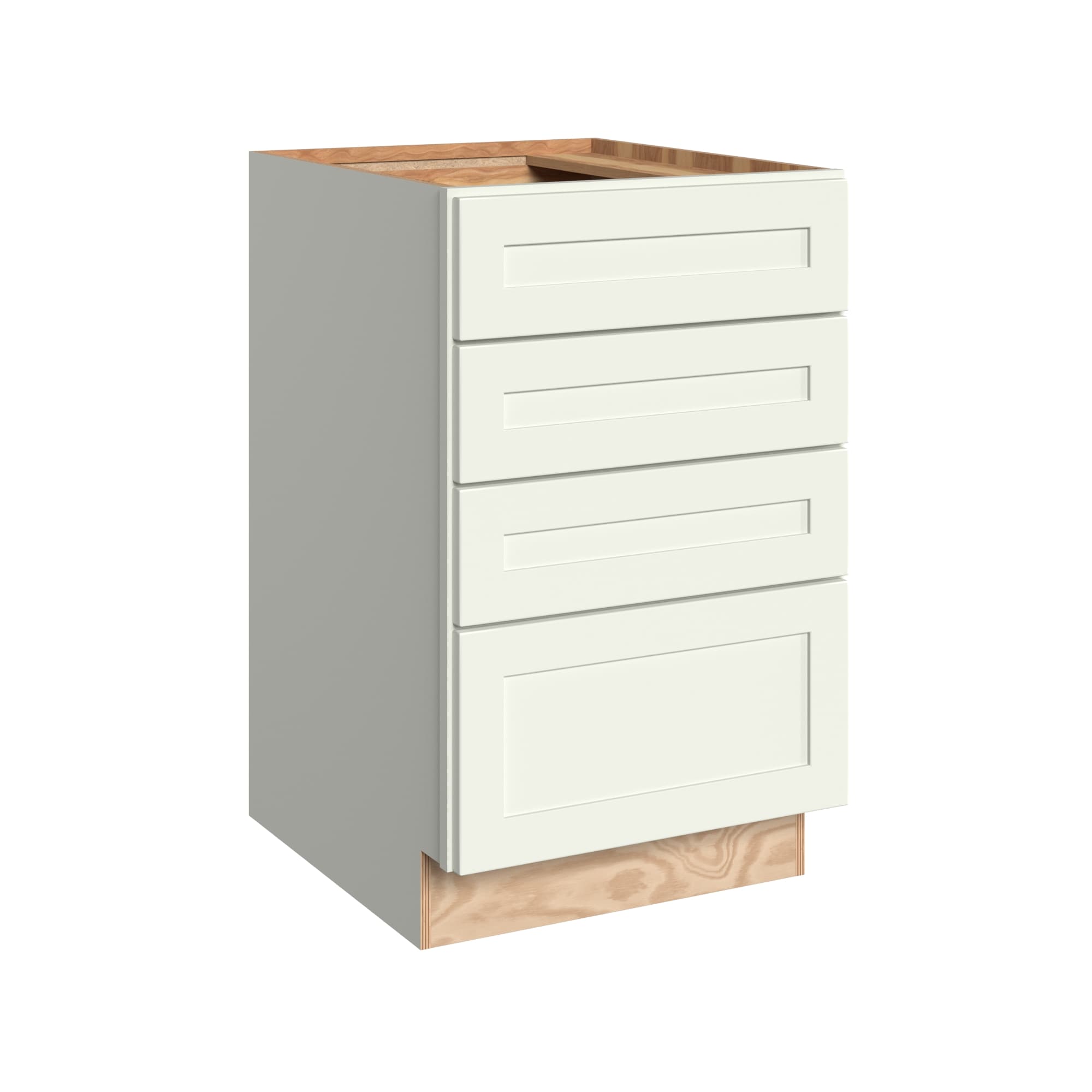 KraftMaid Momentum BD21G71 Deveron 21-in W x 34.5-in H x 24-in D Dove White 4 -Drawers Drawer Base Fully assembled Plywood Cabinet Recessed Panel Shaker