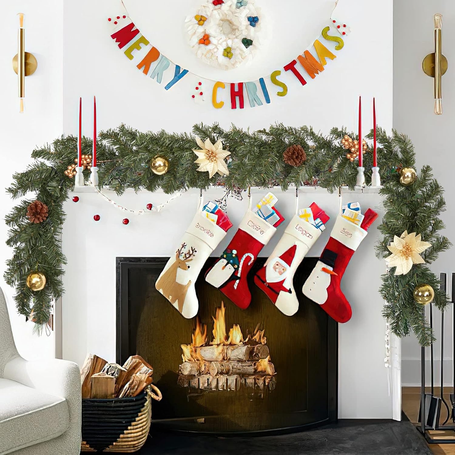 Qeetex JXNAG-PHO-0RCS3U5Q Artificial-Christmas-Garland - View #5