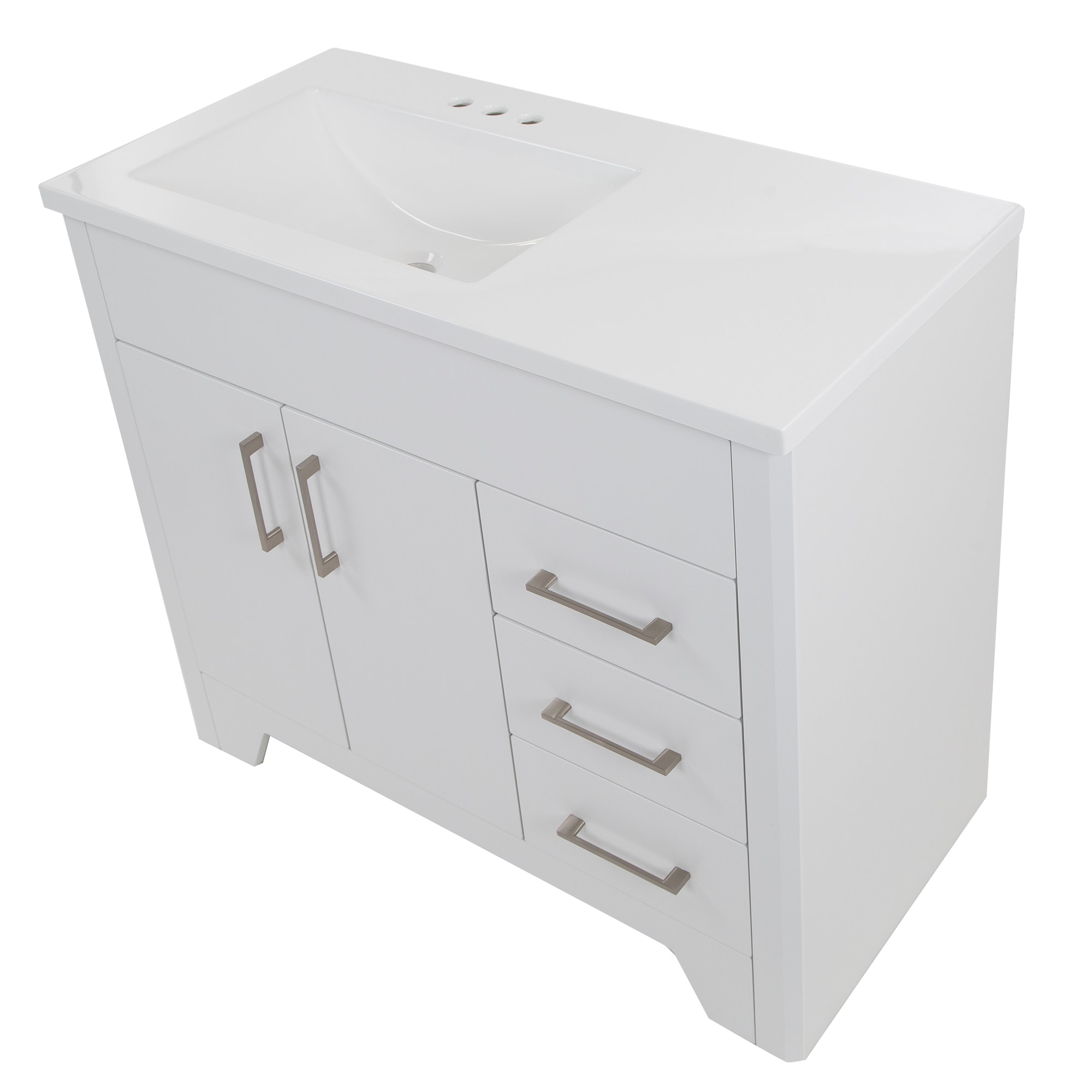 Diamond Now Shelby 36 In White Single Sink Bathroom Vanity With White Cultured Marble Top In The 