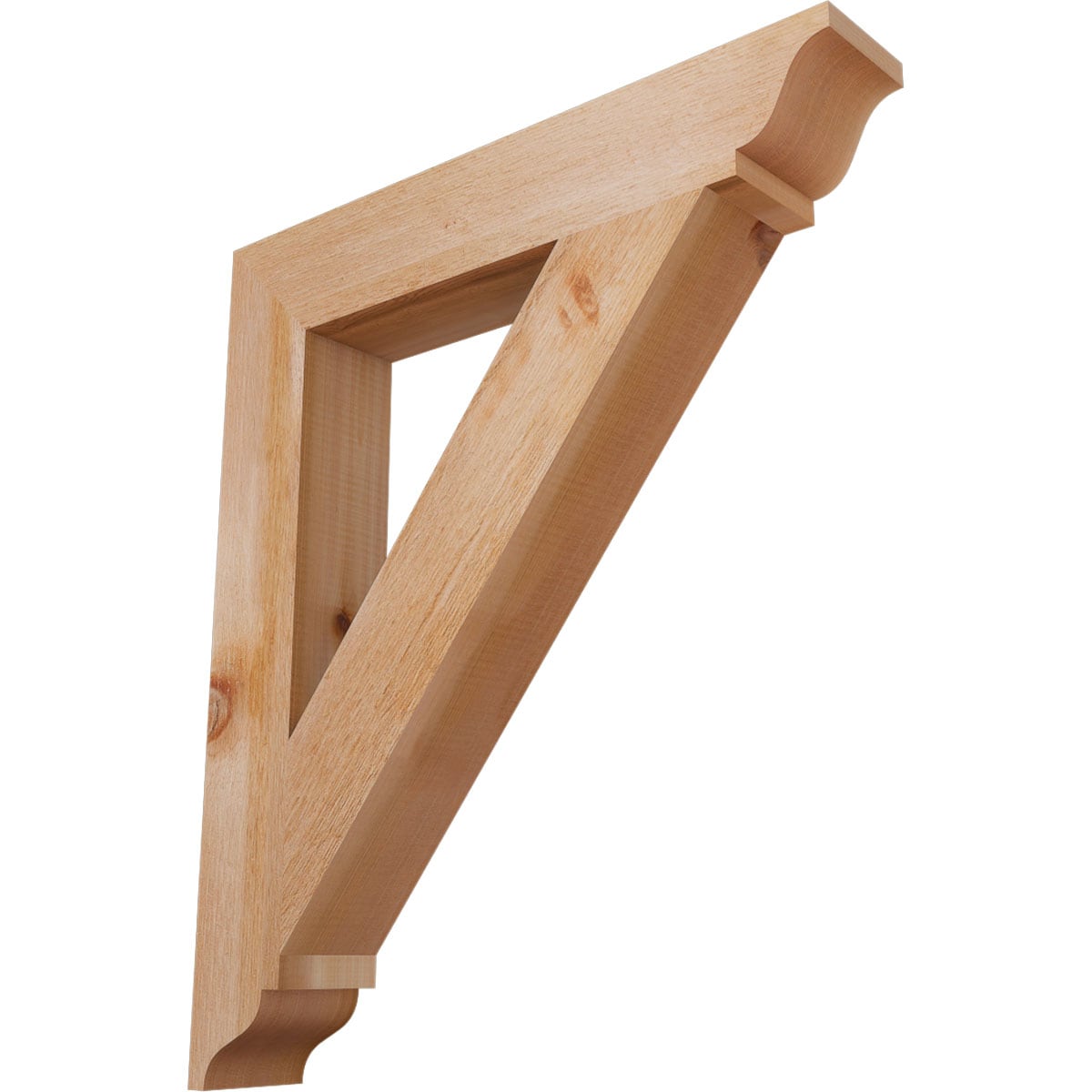 Ekena Millwork BKT04X24X28TRA01RWR Traditional traditional rough sawn 4-in x 24-in x 28-in Western red cedar Brown Wood Standard bracket