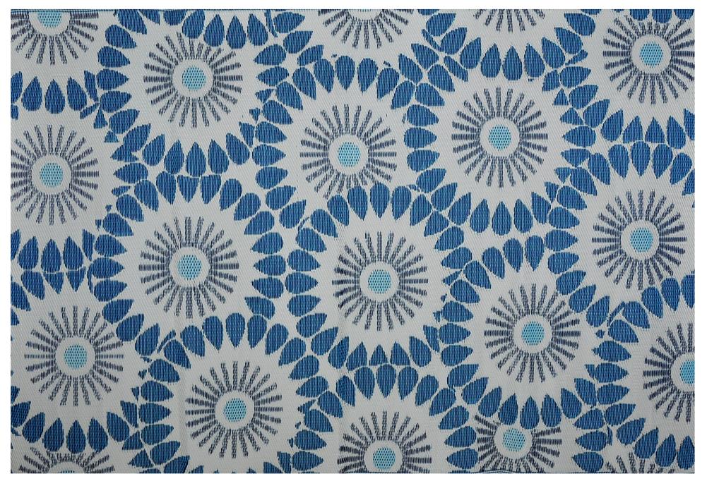Garden Treasures JJ-064 5 X 7 (ft) Blue and Grey Floral/Botanical Area Rug