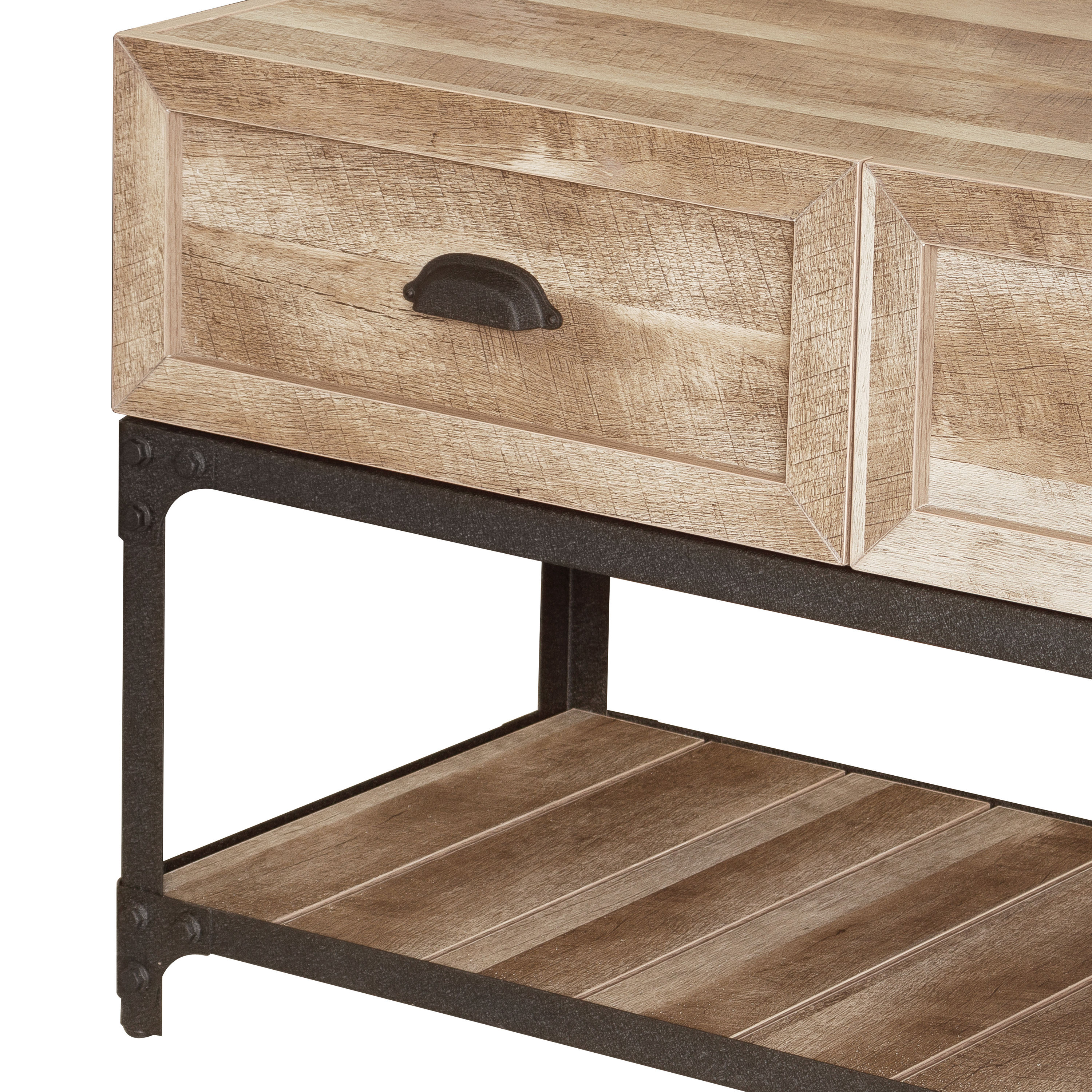 HMidea Farmhouse/Rustic Light Brown TV Stand (Accommodates
