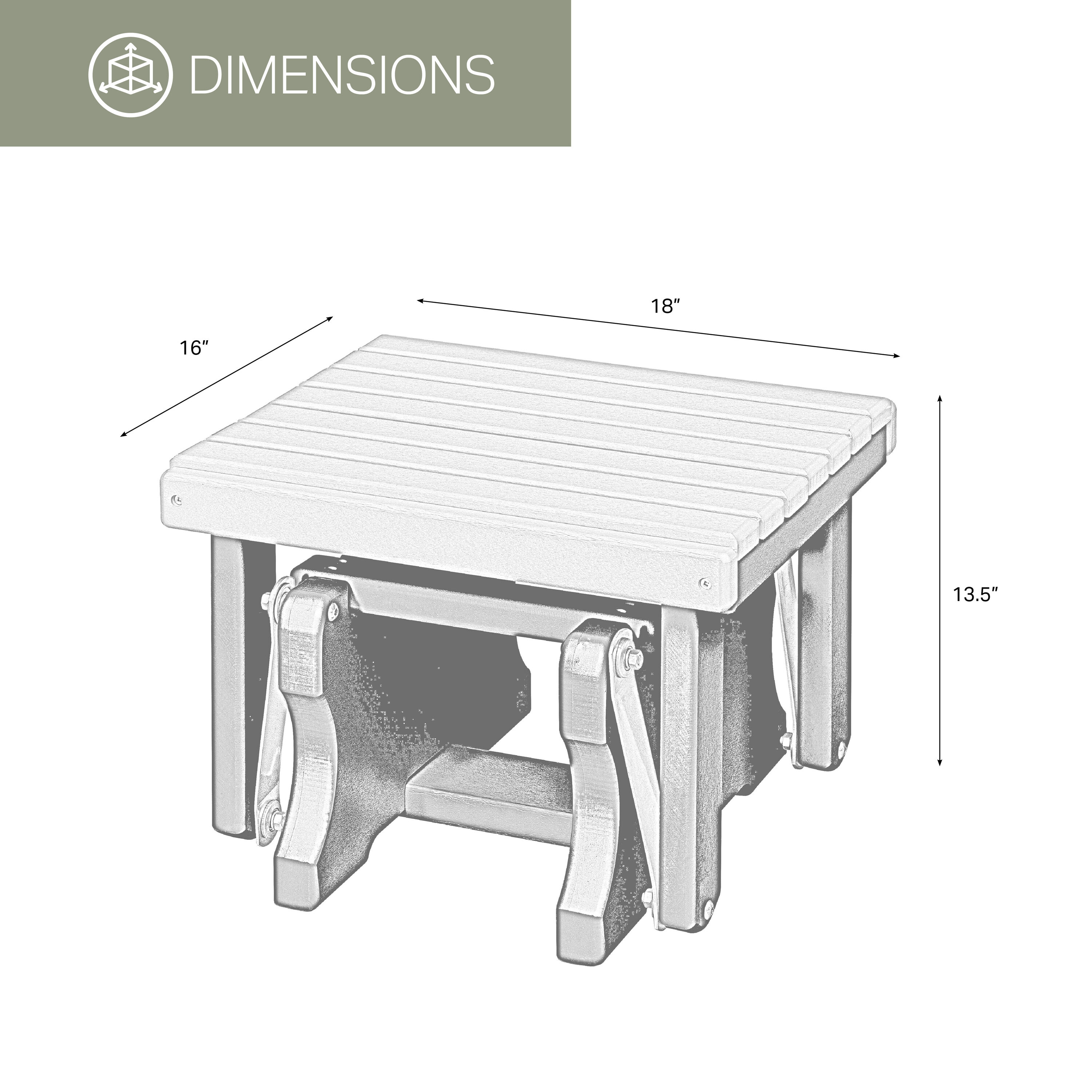 American Furniture Classics Amish White Hdpe Frame Glider Adirondack 