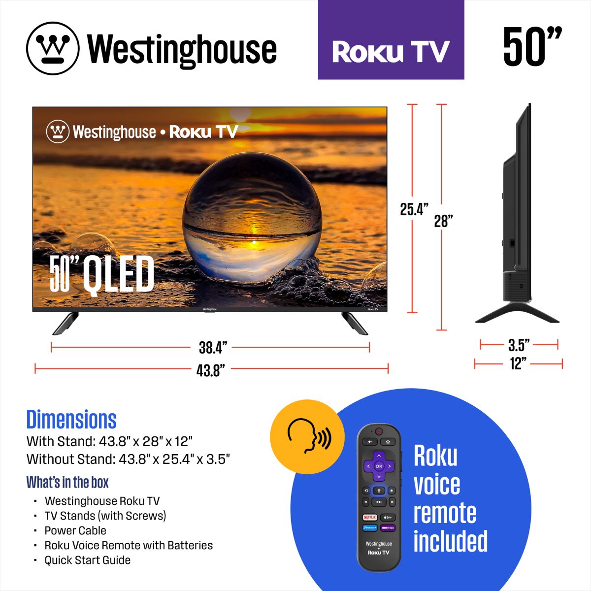 Westinghouse QX400 50-in 2160p (4K) Smart Qled Indoor Use Only Flat Screen Ultra HDTV WR50QX400 Sansujyuku sansujyuku.com