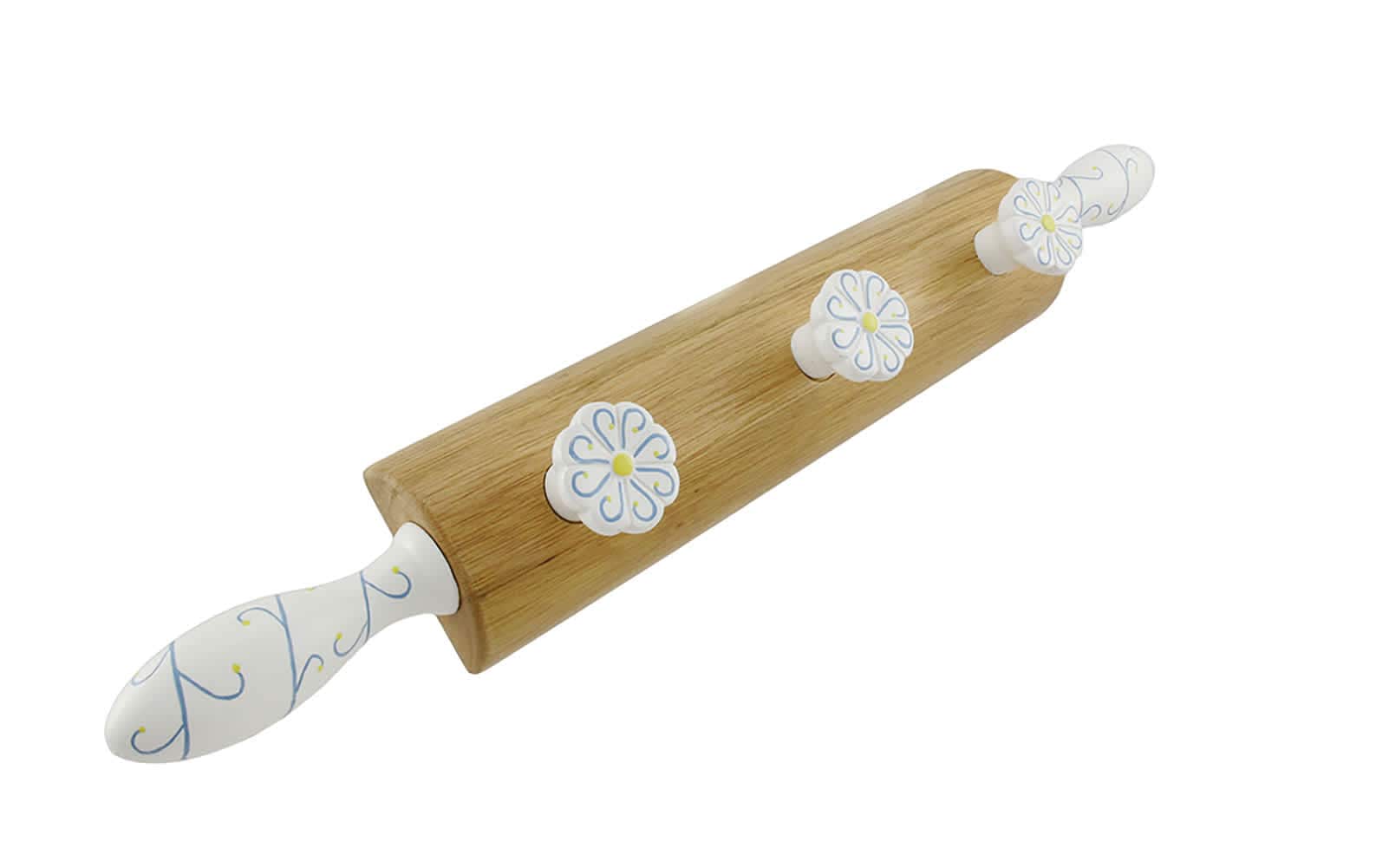 Things2Die4 Decorative Wooden Rolling Pin Wall Pegs #MWW-DIRPWH