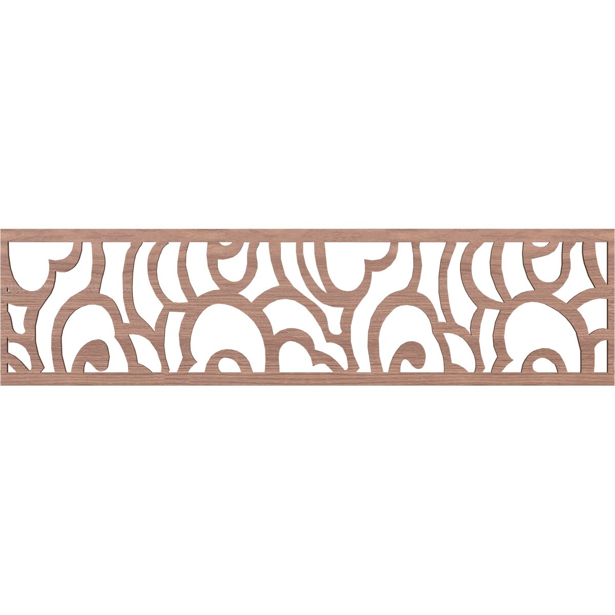 Ekena Millwork MLDA12X47SPFWA Springfield Fretwork Flat Trim 12-in x 3.92-ft Walnut Brown Unfinished 2157582 Pierced Wall Panel Moulding