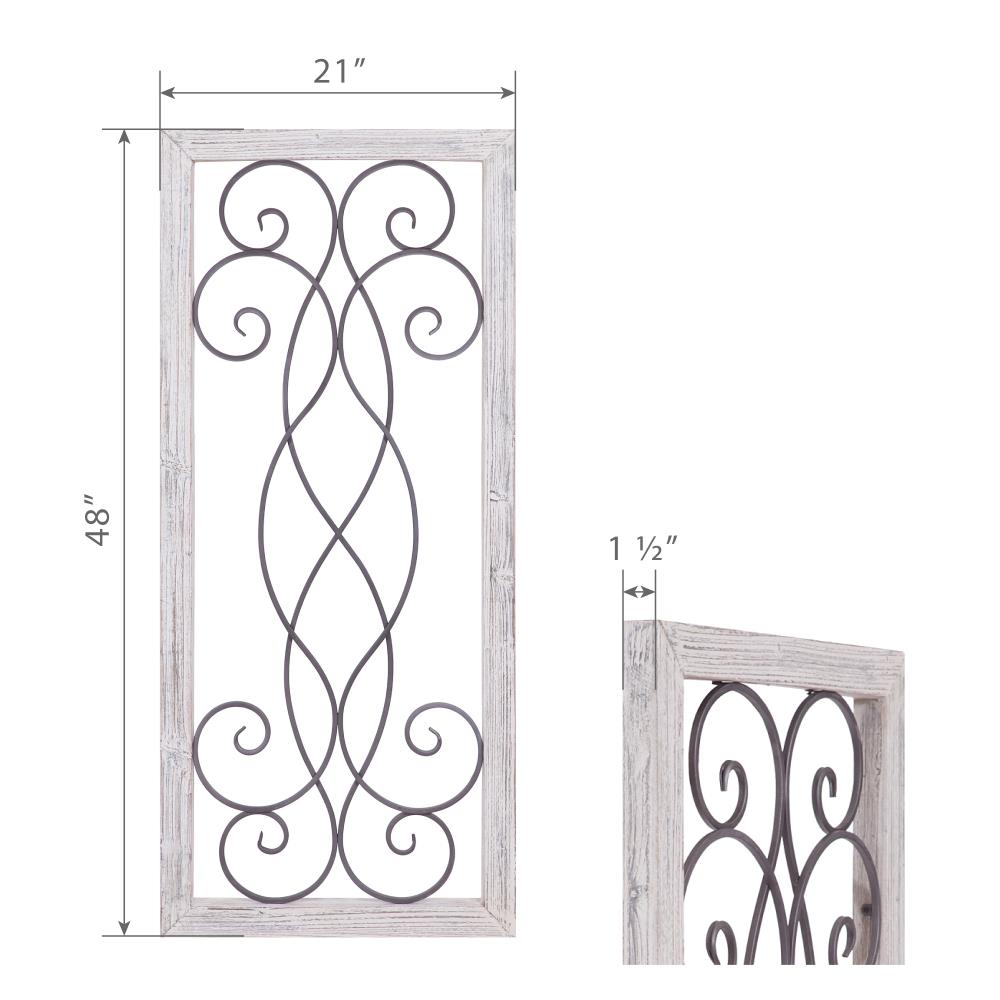 Patton 21.13-in W x 47.88-in H Metal Scroll Industrial Wall Accent at ...