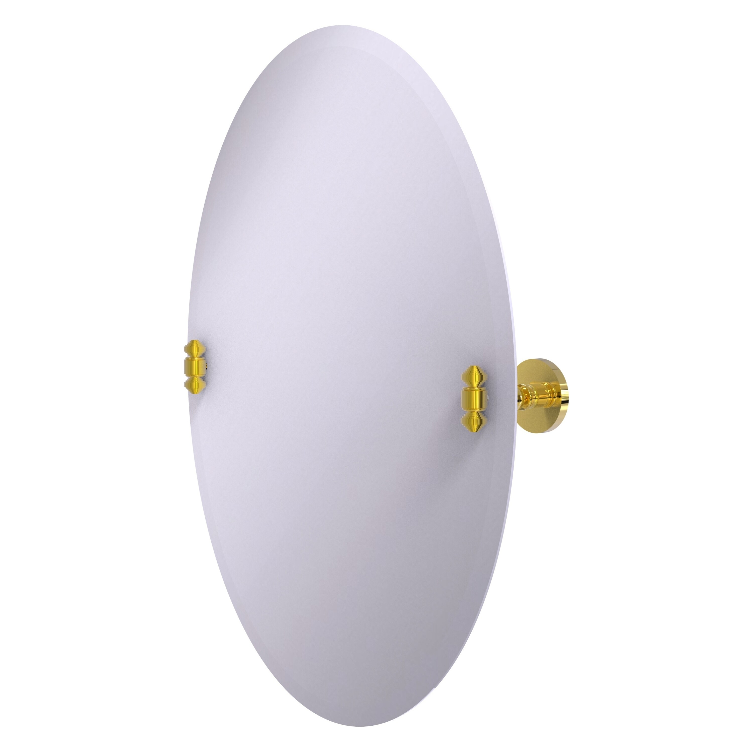 Allied Brass SB-91-PB Southbeach 21-Inches x 28-Inches Beveled Frameless Oval Tilting Bathroom Vanity Mirror ( Polished Brass )