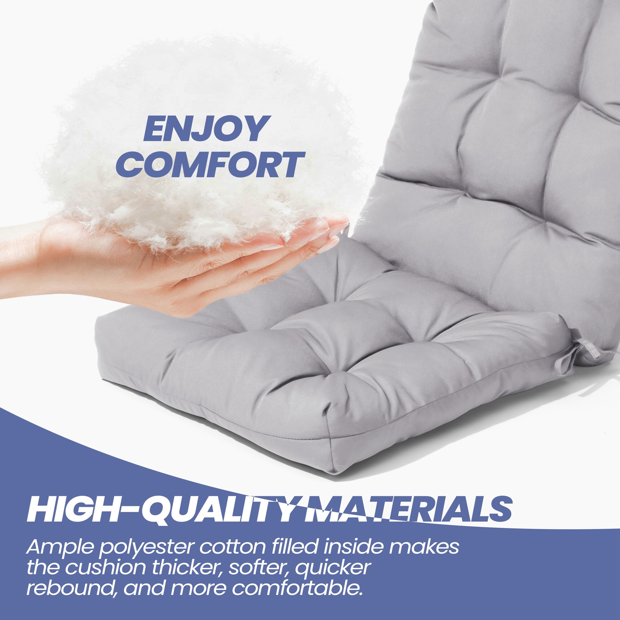 CloudFly CL-CU002LGY-1 Patio-Furniture-Cushions - View #8