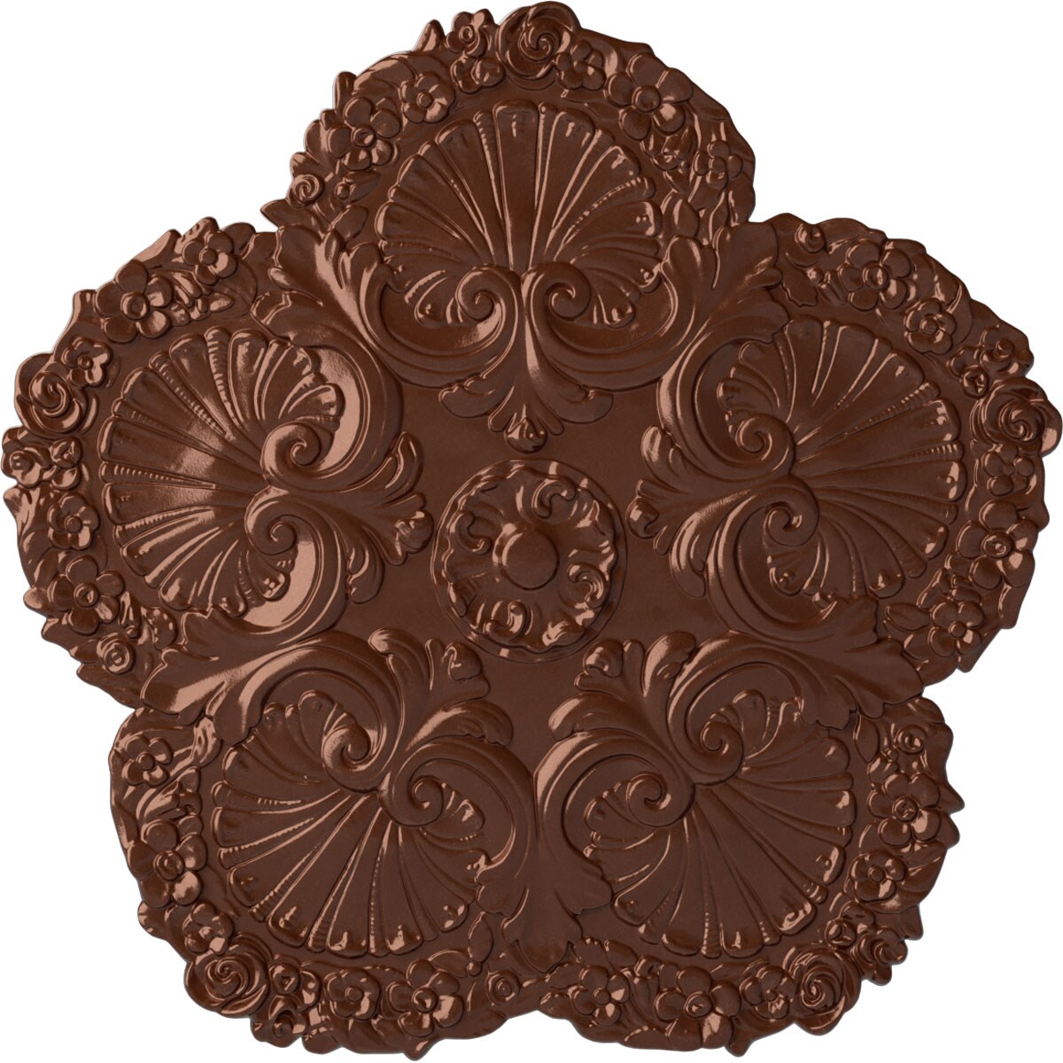 Ekena Millwork CM25SHCPS Shell 25.625-in W x 25.625-in L Painted Copper Penny Polyurethane Whole Ceiling Medallion