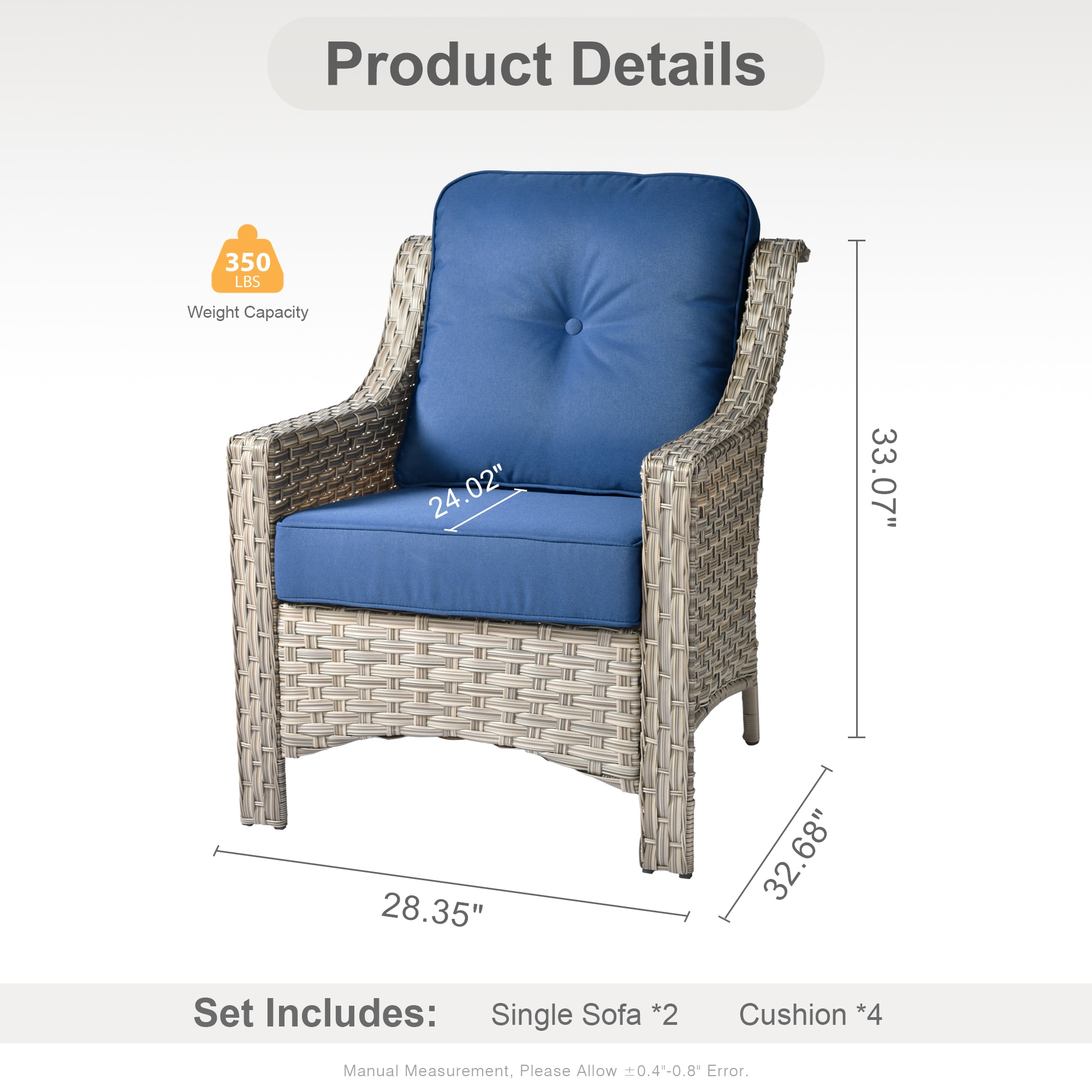 weaxty HMBPAD700-2 Patio-Chairs - View #4