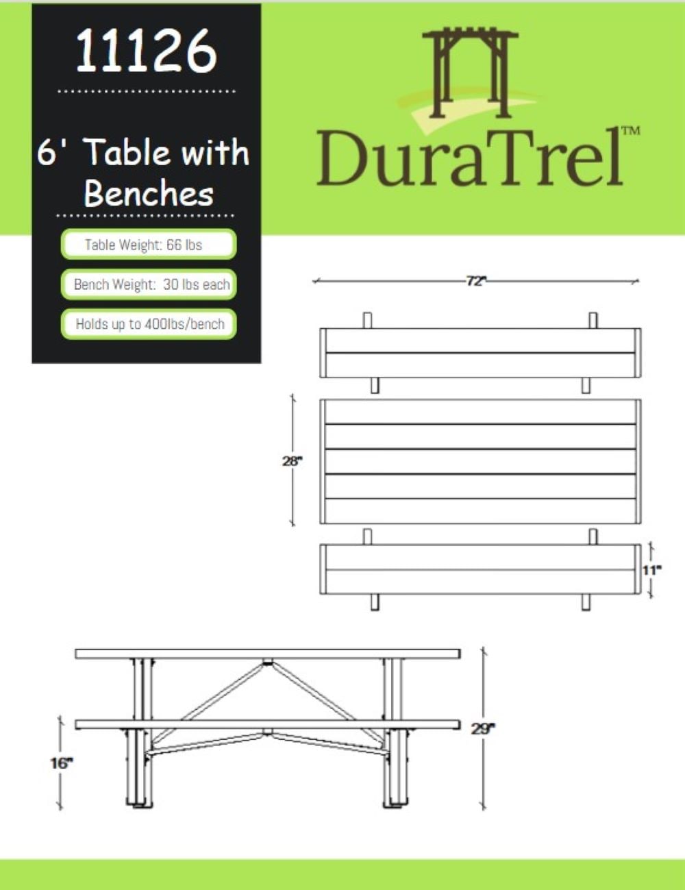 DuraTrel 11126 Picnic-Tables - View #4