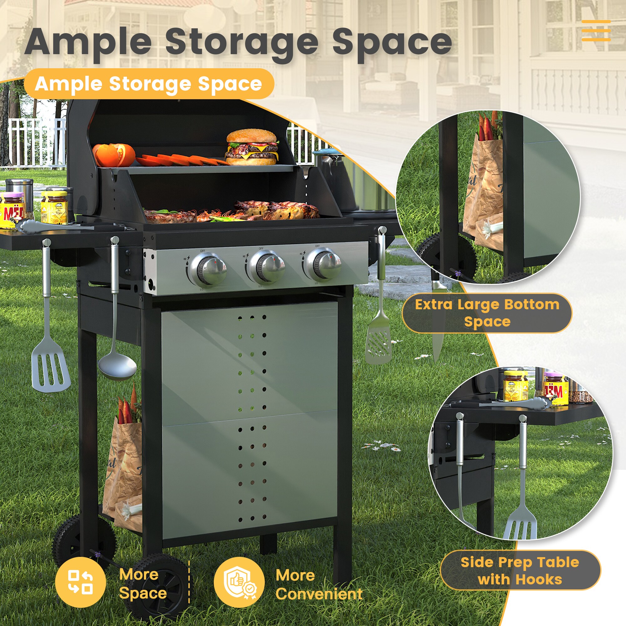 Lycvki CP11 Gas-Grill-Cookgrates-Warmracks - View #7